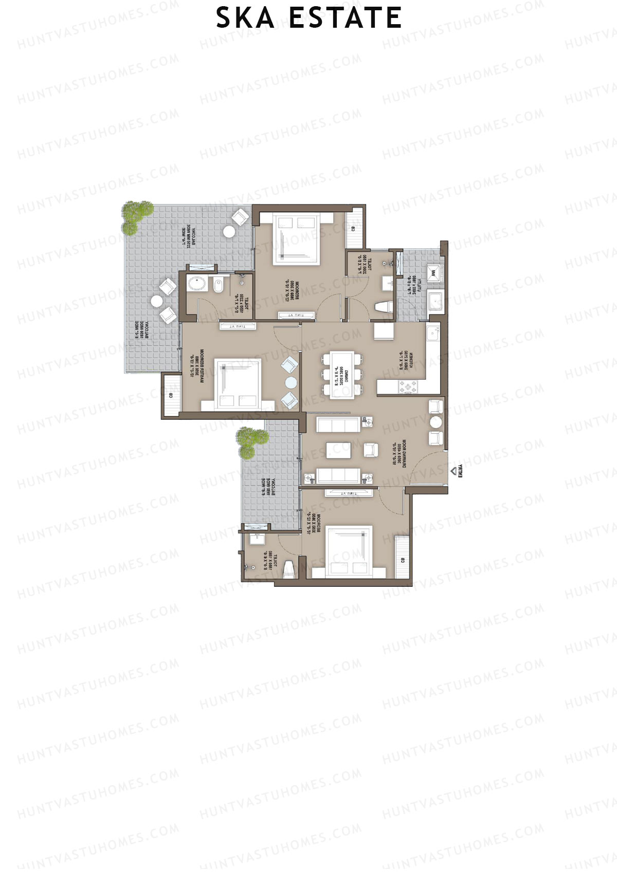 SKA Estate Orchid Unit 17 (Type S1) Floor Plan