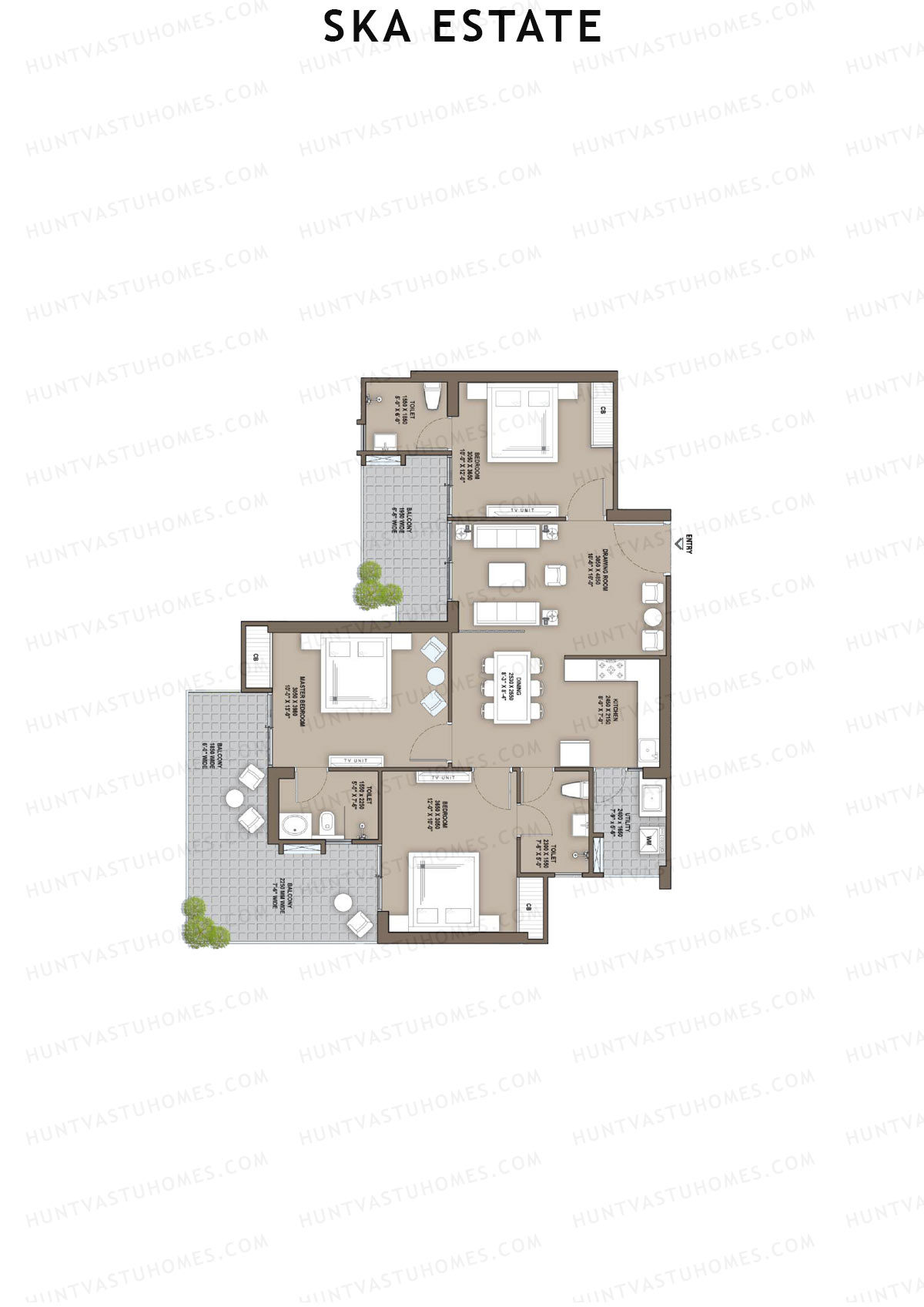 SKA Estate Orchid Unit 9 (Type S1) Floor Plan