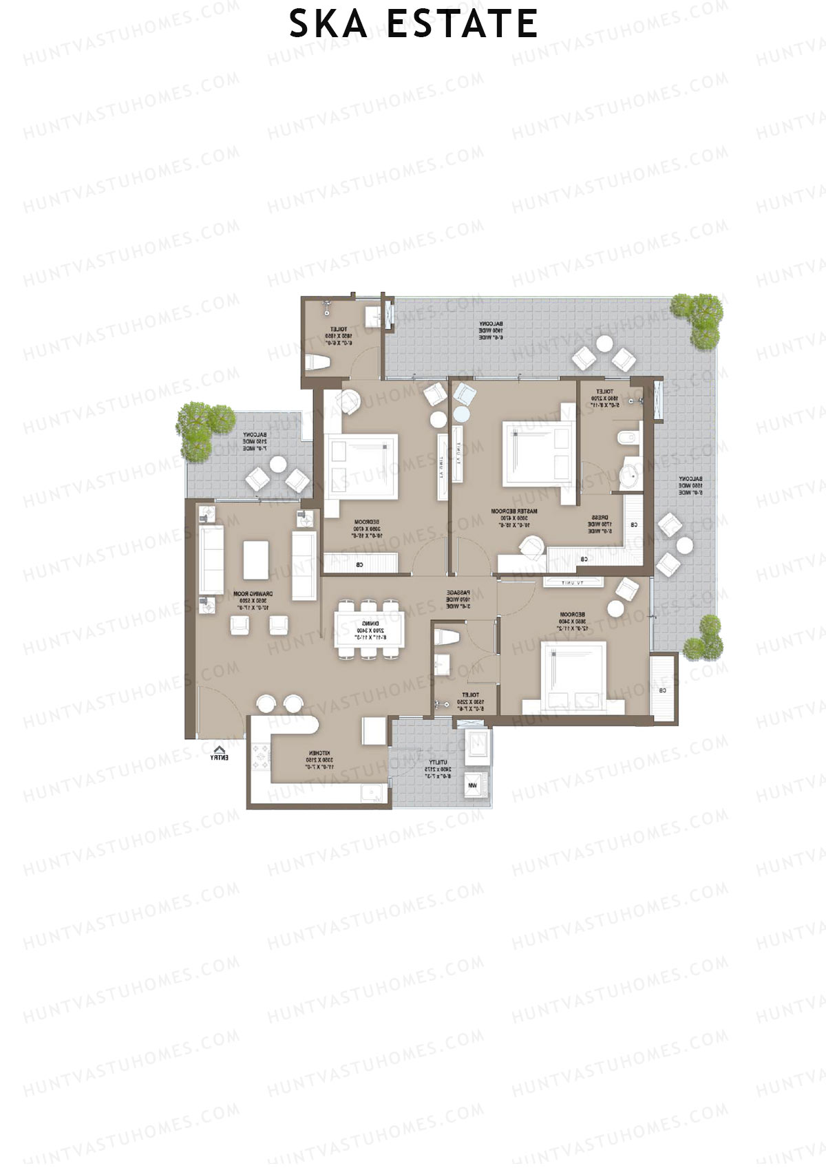 SKA Estate Zinnia Unit 19 (Type S3) Floor Plan