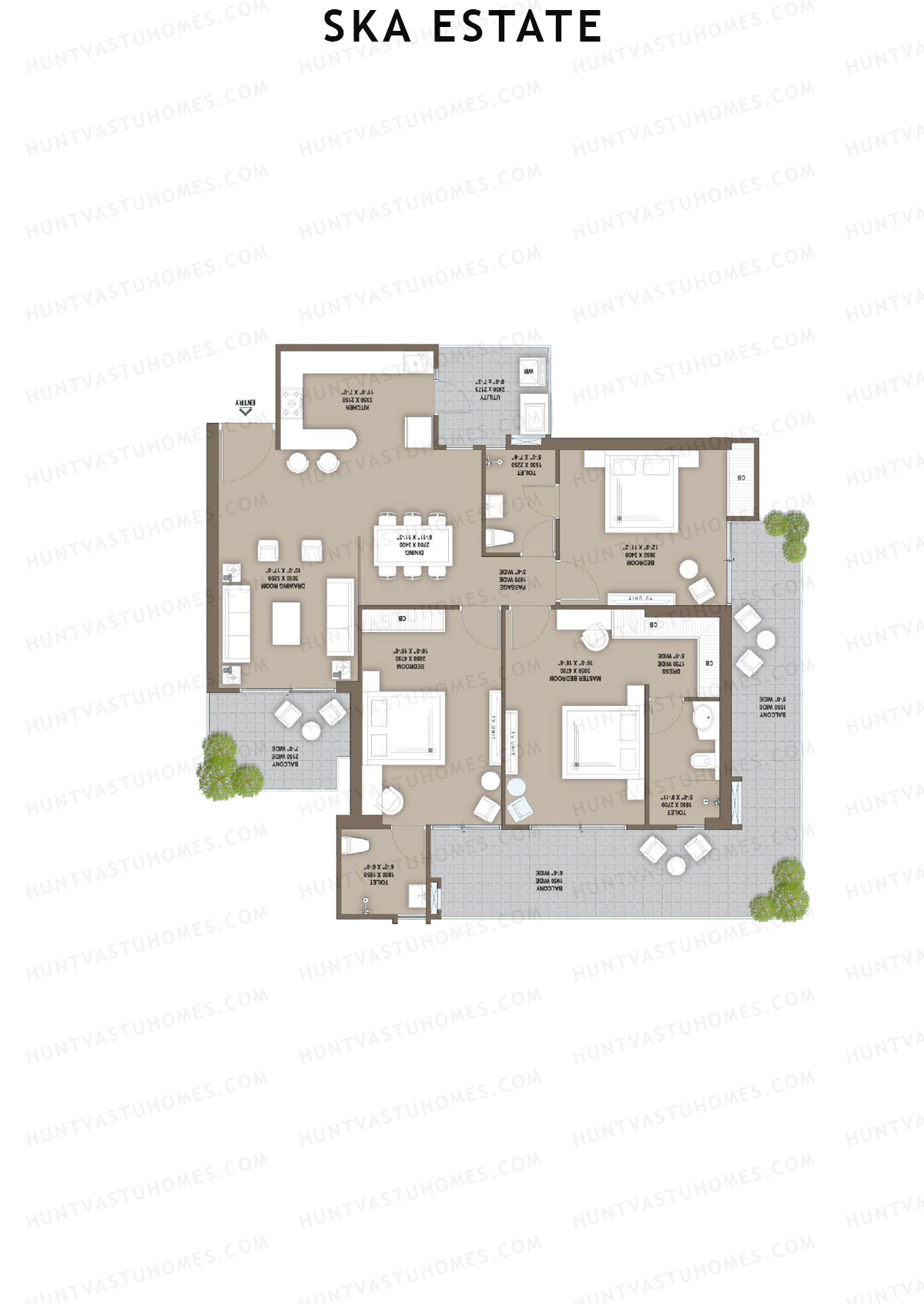 SKA Estate Zinnia Unit 20 (Type S3) Floor Plan