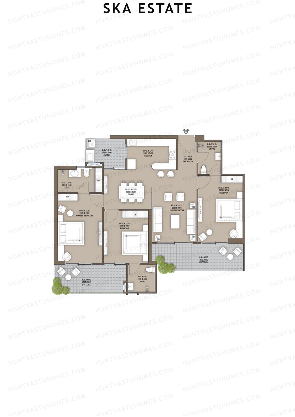 SKA Estate Zinnia Unit 22 (Type S2) Floor Plan