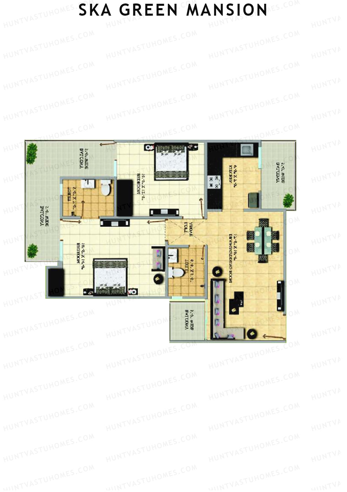 SKA Green Mansion Wing A Unit 2 Floor Plan