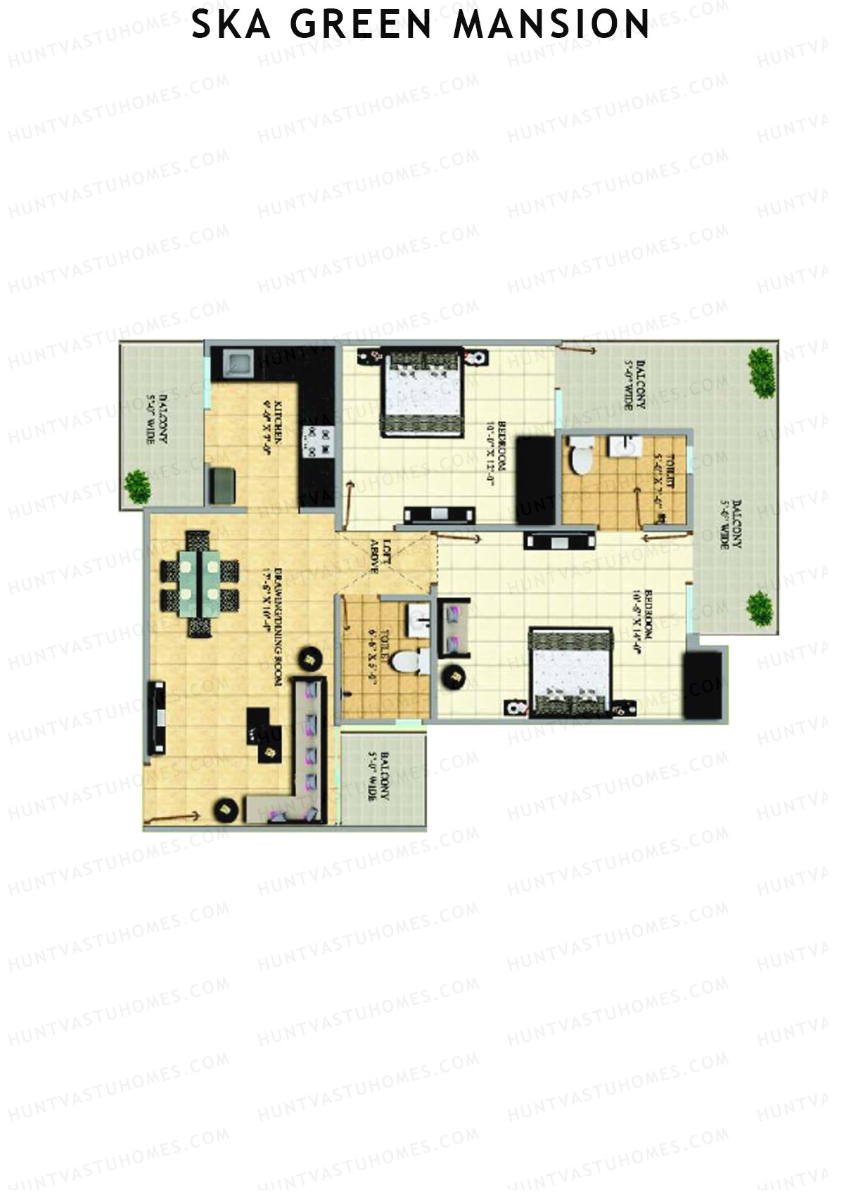 SKA Green Mansion Wing A Unit 3 Floor Plan