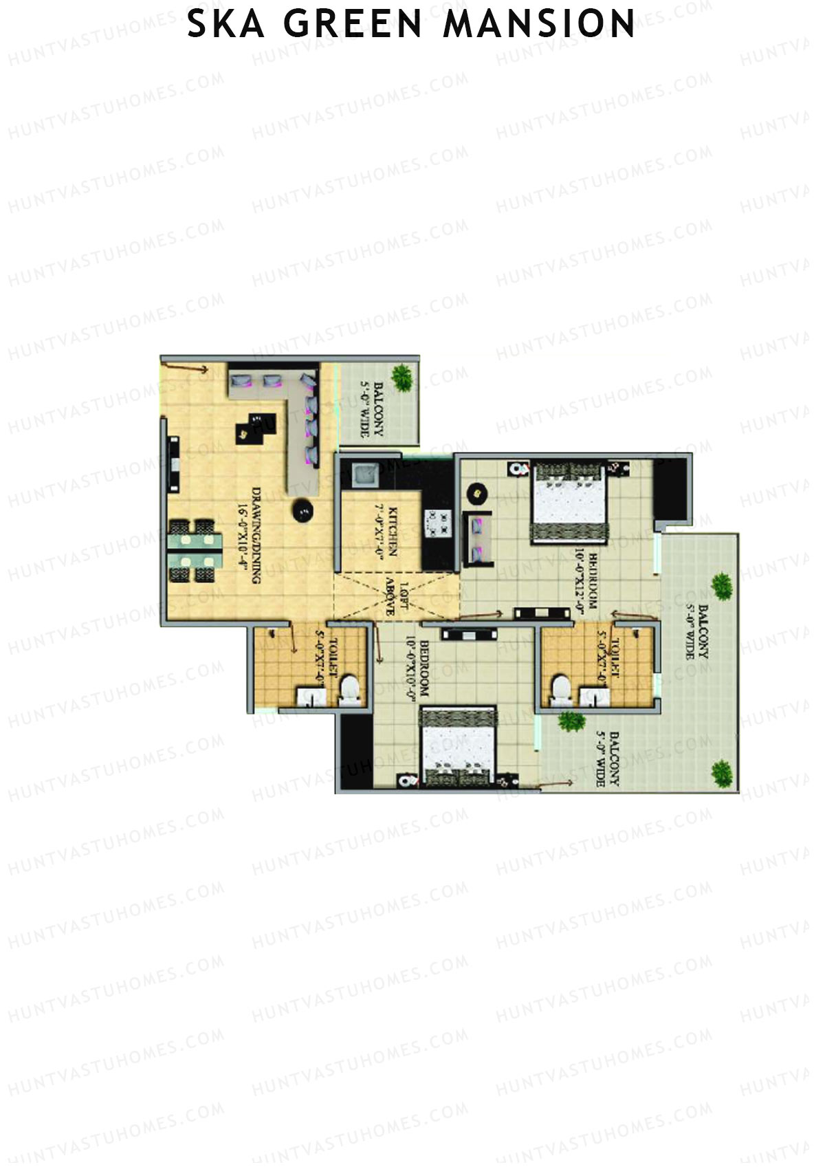SKA Green Mansion Wing A Unit 4 Floor Plan