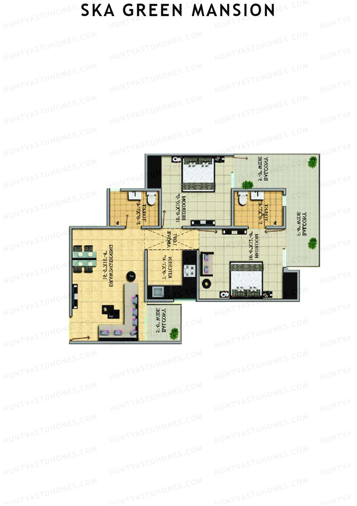 SKA Green Mansion Wing A Unit 5 Floor Plan