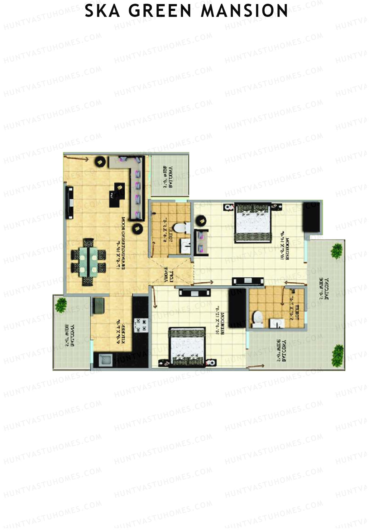SKA Green Mansion Wing A Unit 6 Floor Plan