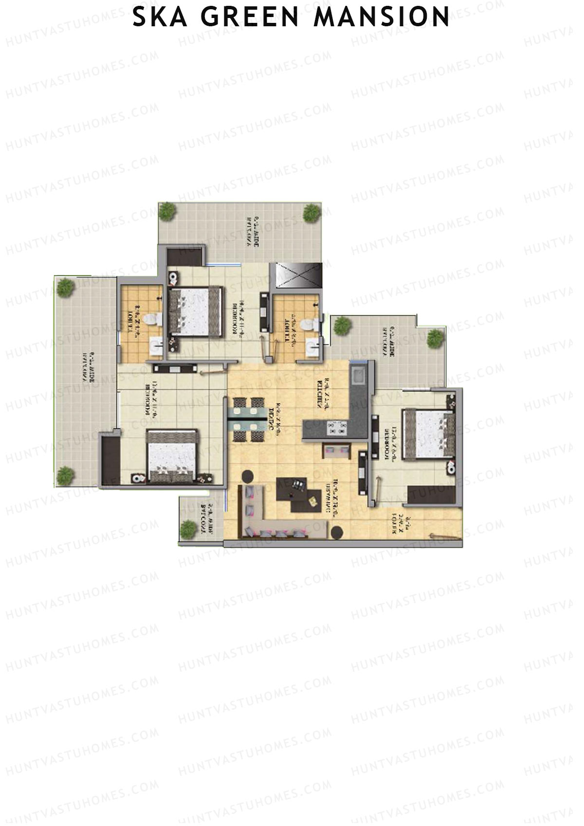 SKA Green Mansion Wing B Unit 12 Floor Plan