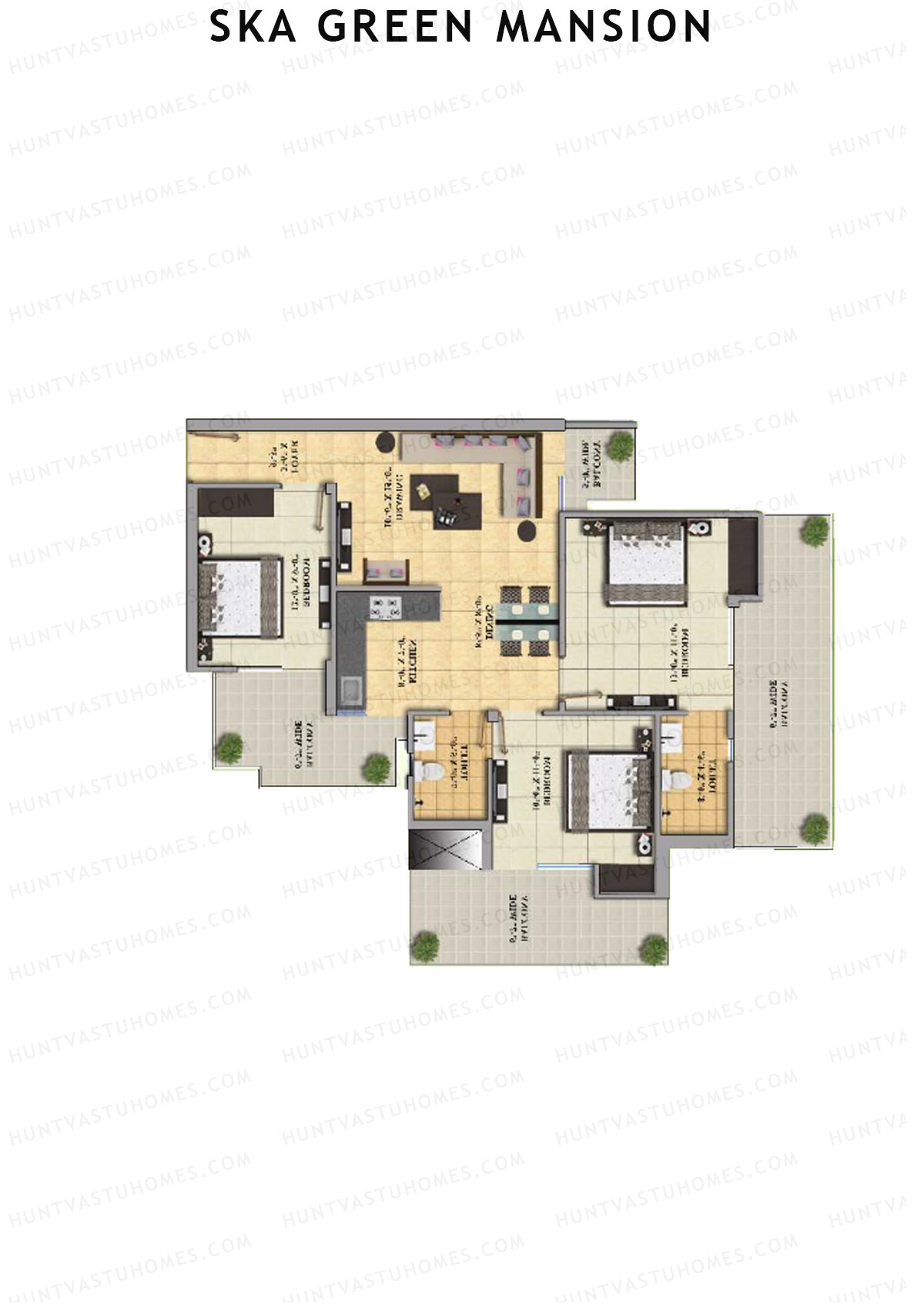 SKA Green Mansion Wing B Unit 9 Floor Plan