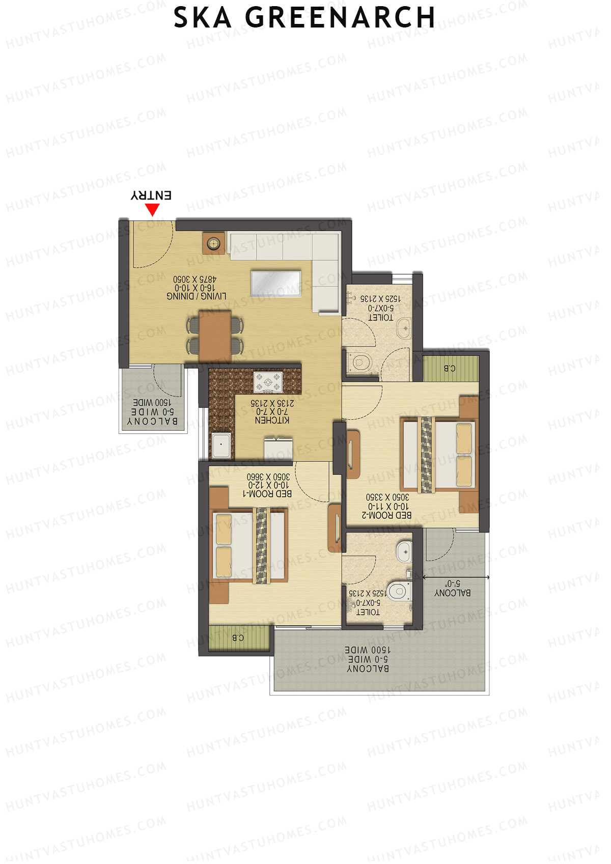 SKA Greenarch Aster Unit 1 (Type M-1) Floor Plan