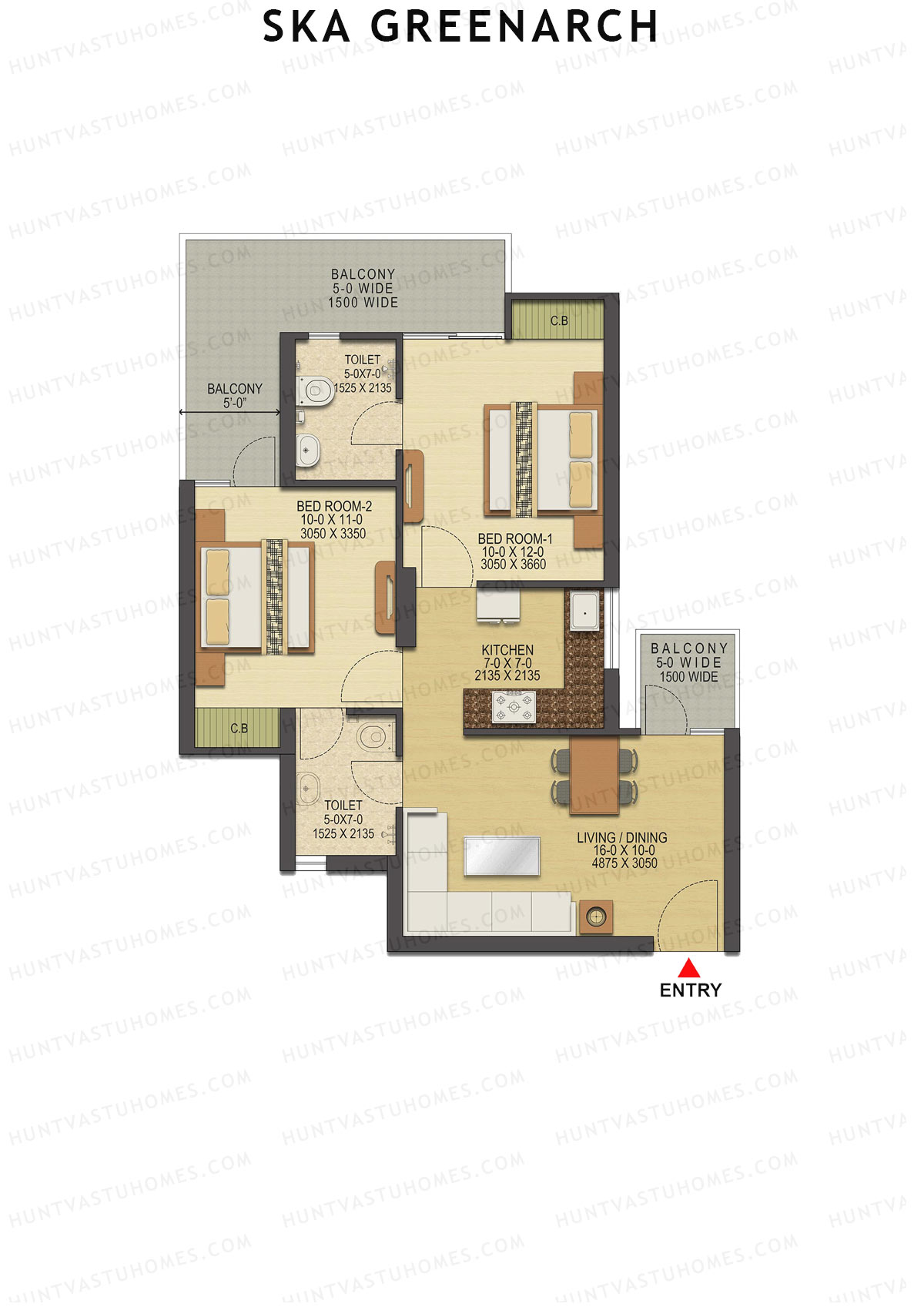 SKA Greenarch Aster Unit 3 (Type M-1) Floor Plan