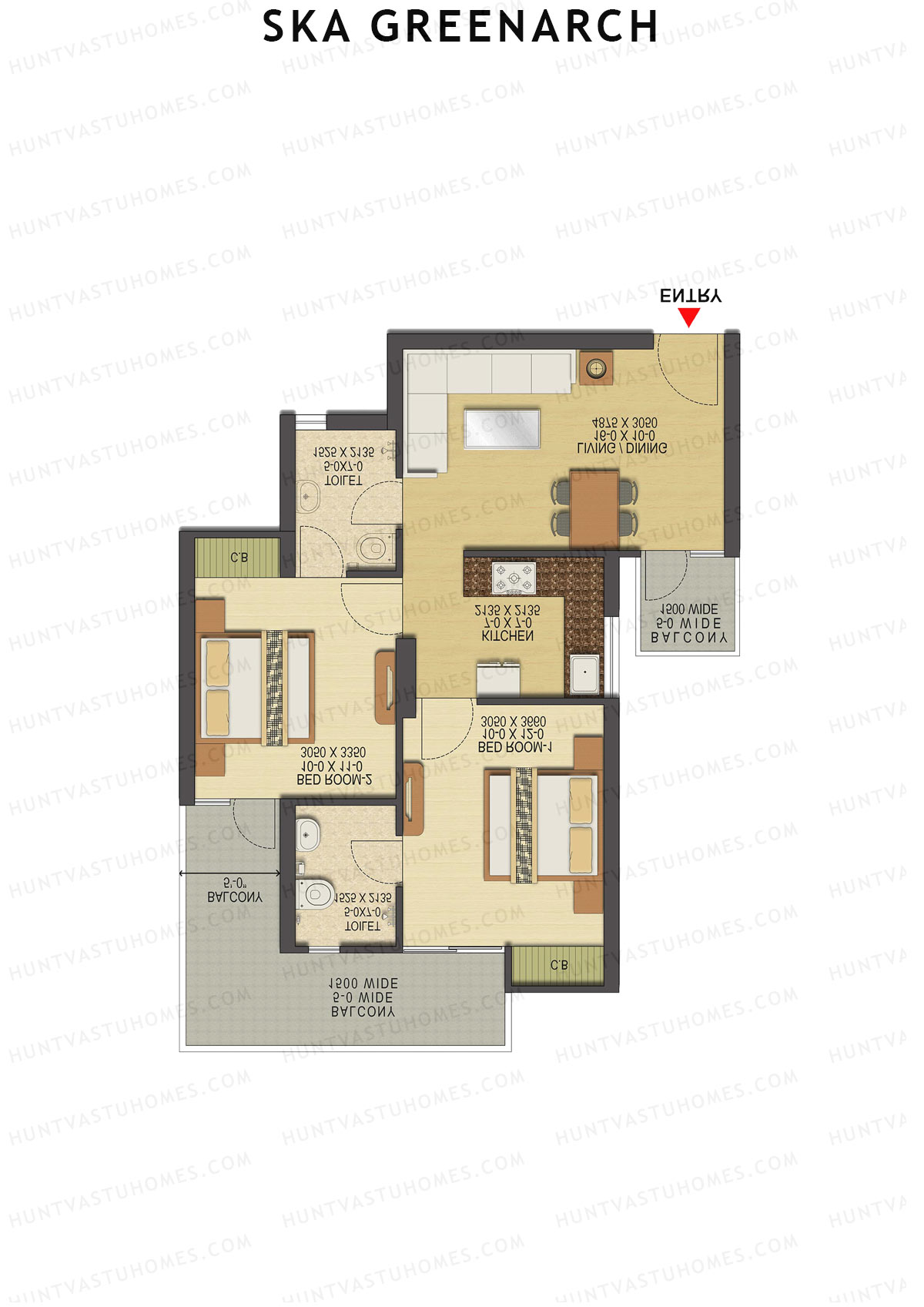 SKA Greenarch Aster Unit 8 (Type M-1) Floor Plan