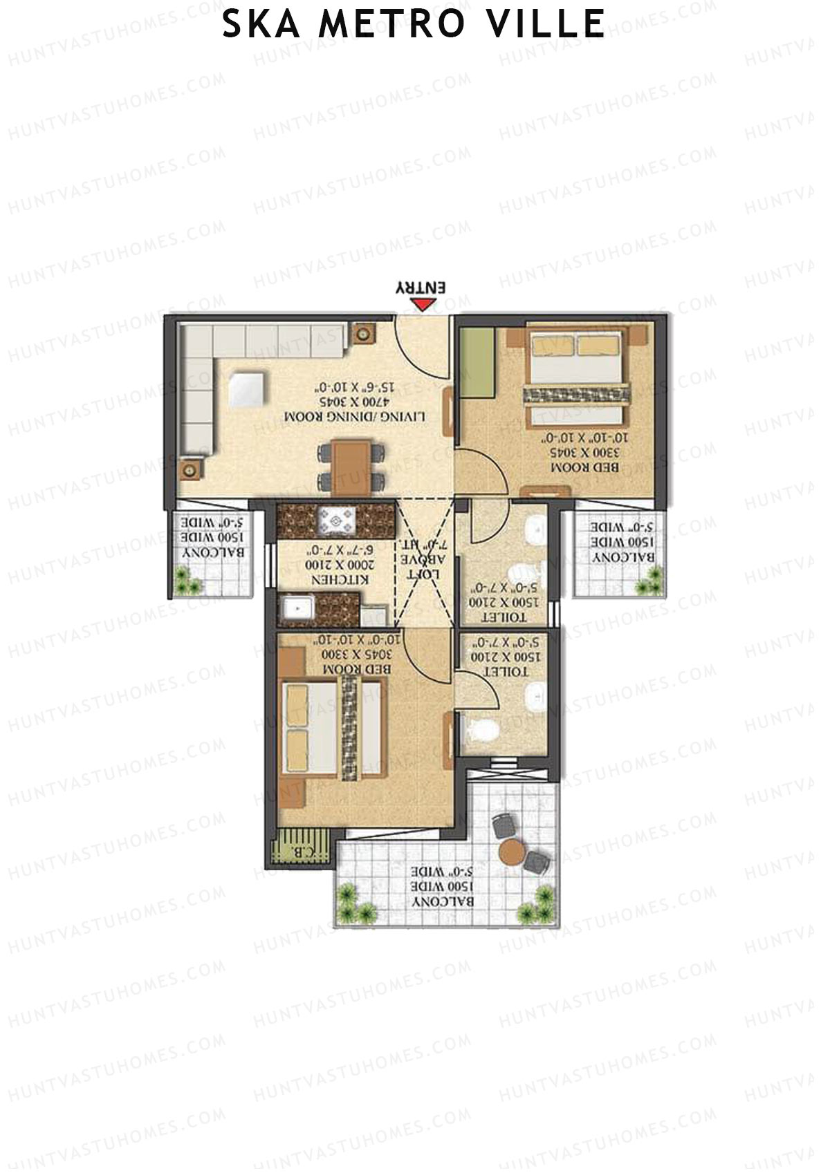 SKA Metro Ville Aster Unit 10 (Type M1) Floor Plan