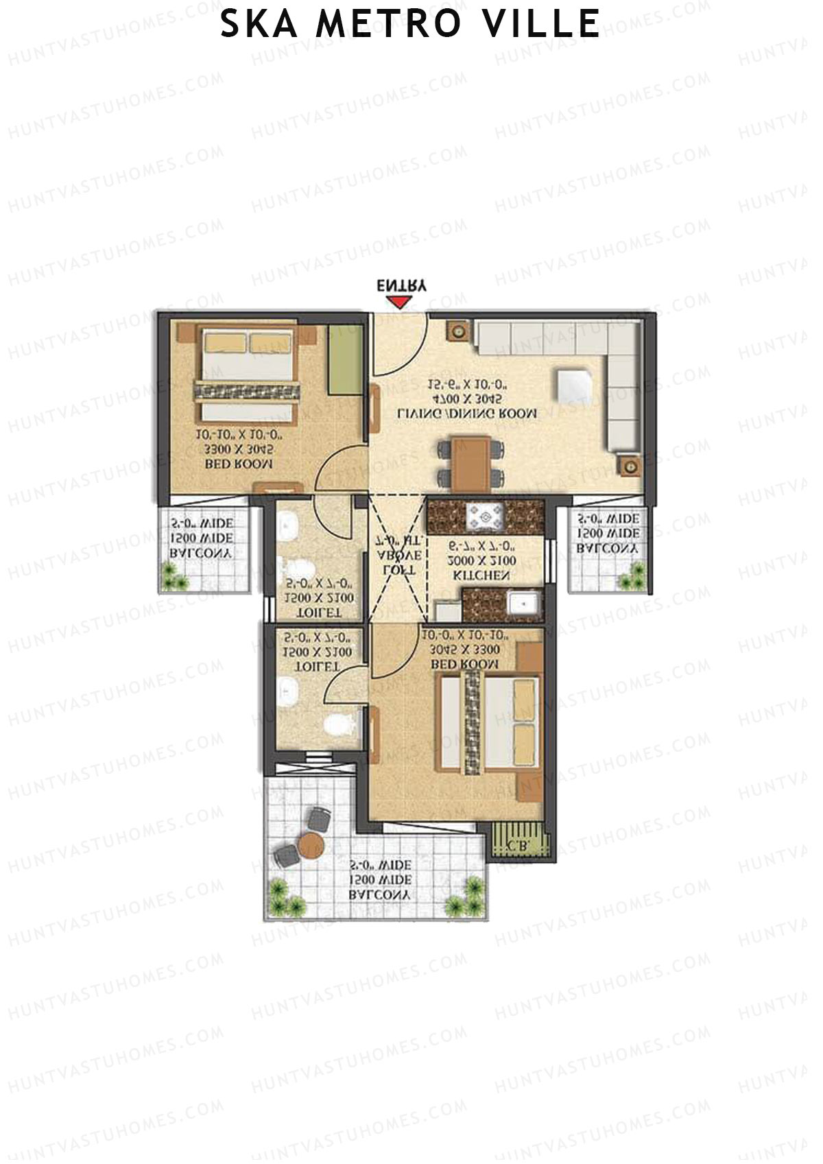 SKA Metro Ville Aster Unit 1 (Type M1) Floor Plan