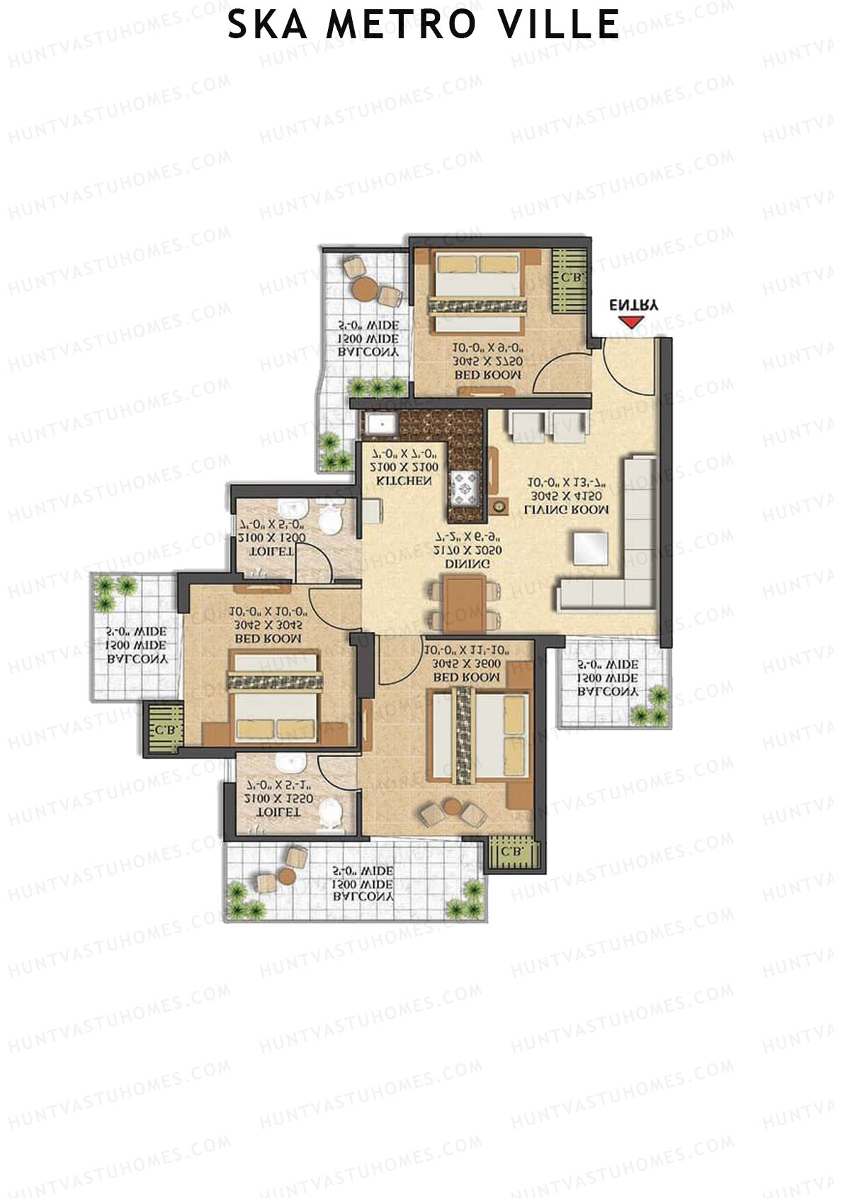 SKA Metro Ville Aster Unit 2 (Type S1) Floor Plan