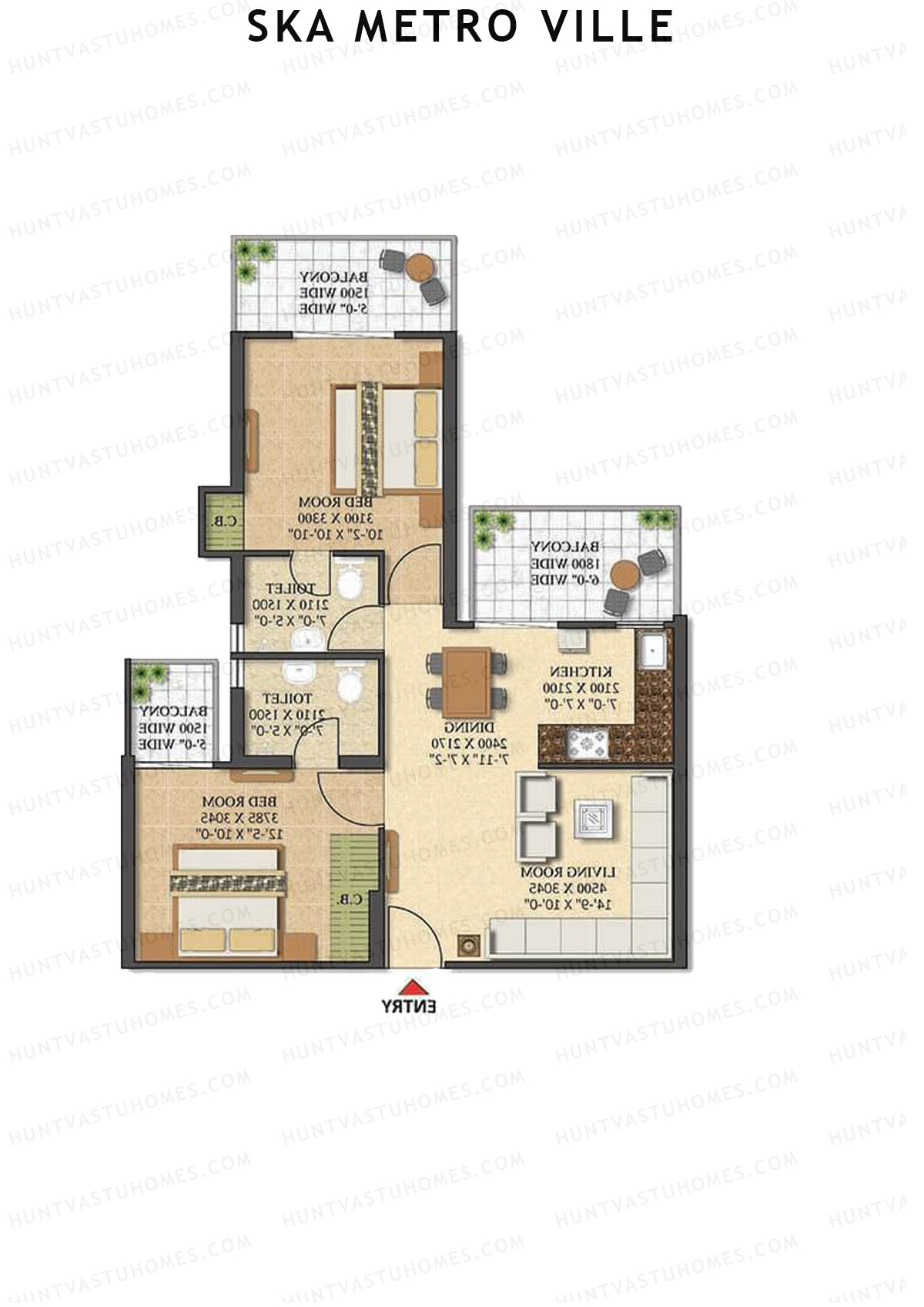 SKA Metro Ville Aster Unit 7 (Type M2) Floor Plan