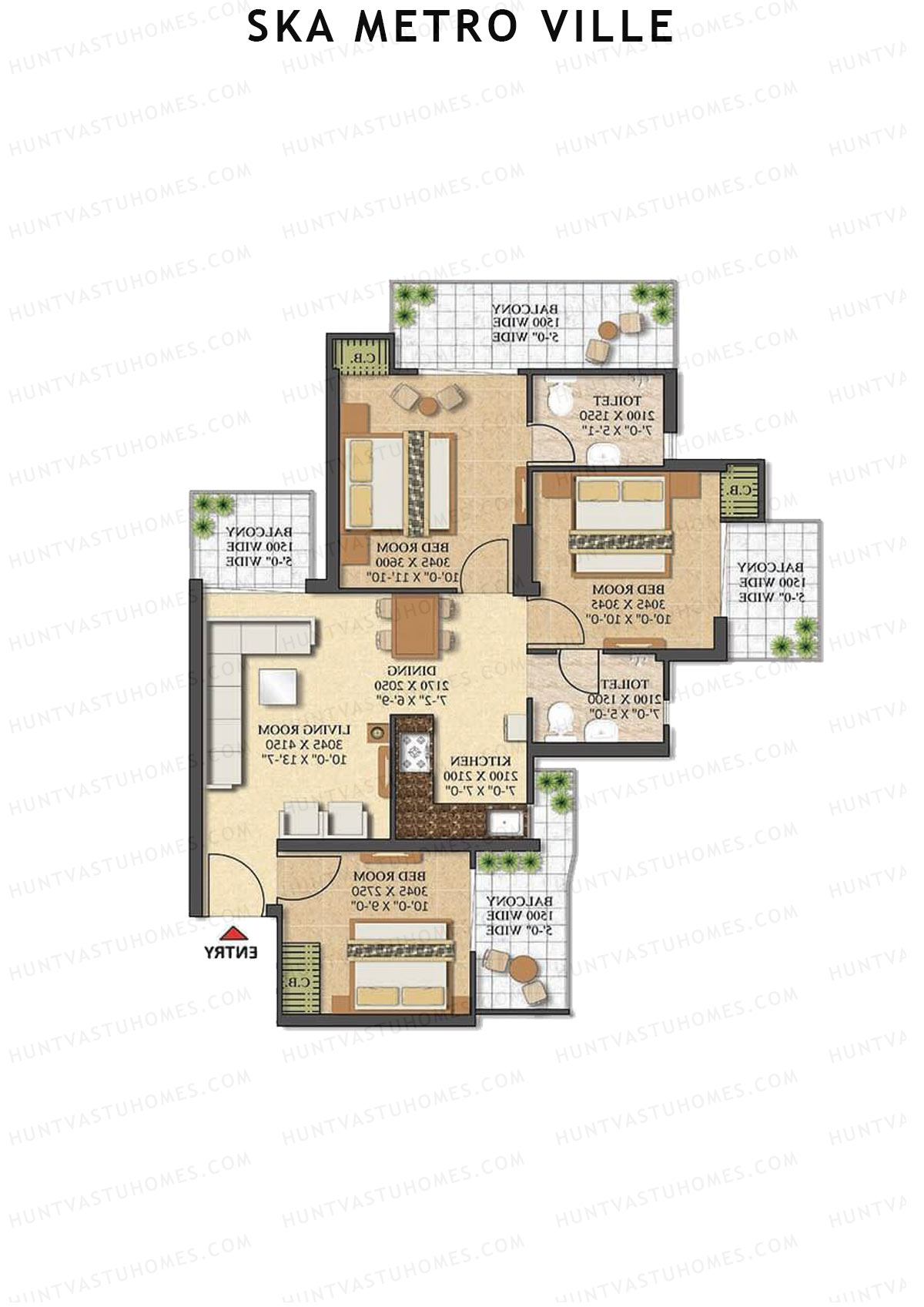 SKA Metro Ville Aster Unit 8 (Type S1) Floor Plan