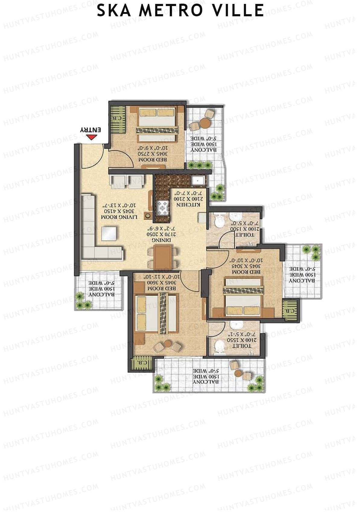 SKA Metro Ville Aster Unit 9 (Type S1) Floor Plan