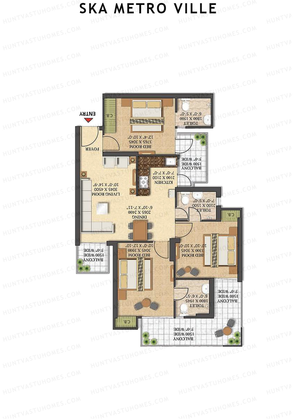 SKA Metro Ville Tulip Unit 24 (Type S2) Floor Plan