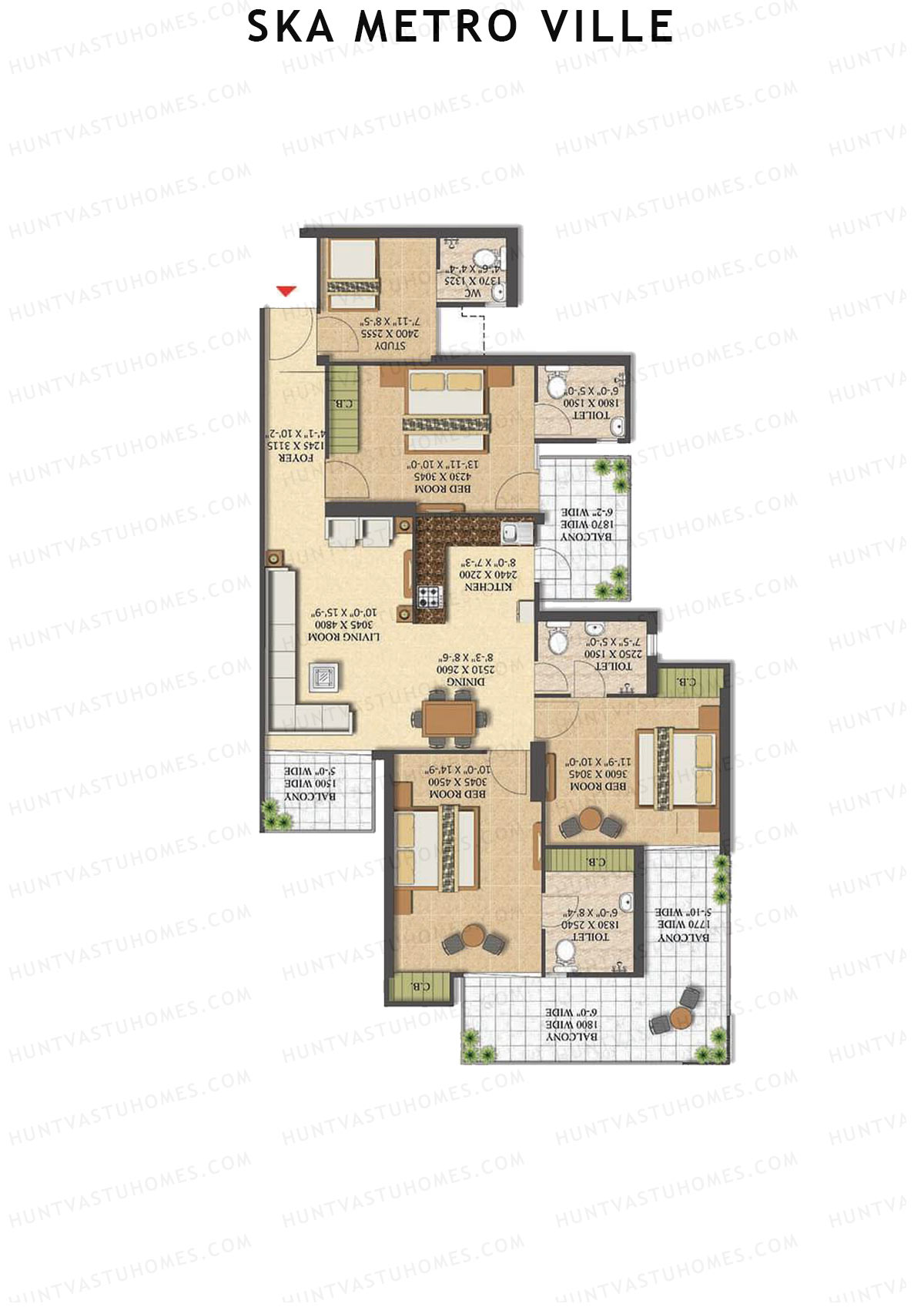 SKA Metro Ville Tulip Unit 25 (Type S3) Floor Plan