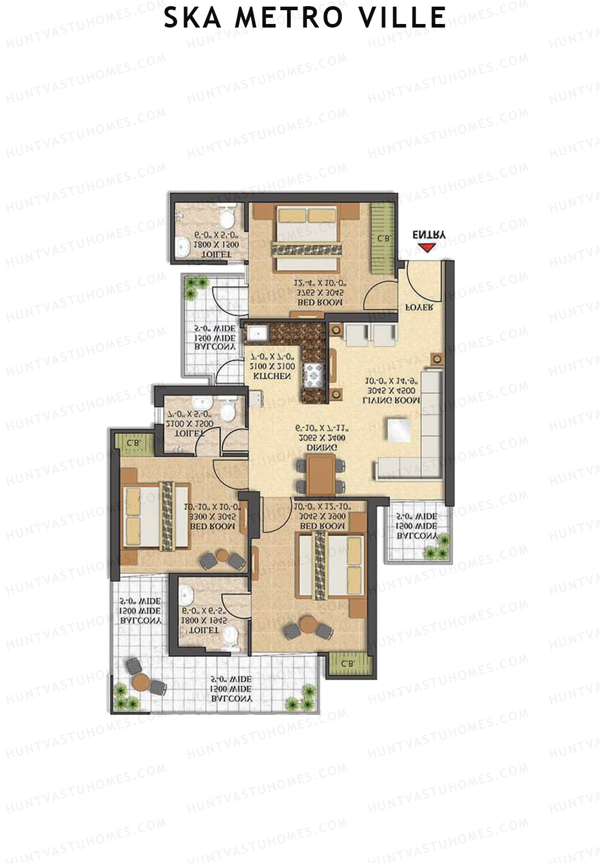 SKA Metro Ville Tulip Unit 27 (Type S2) Floor Plan