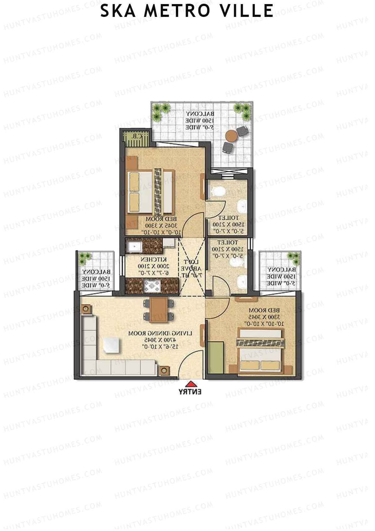 SKA Metro Ville Zinnia Unit 11 (Type M1) Floor Plan