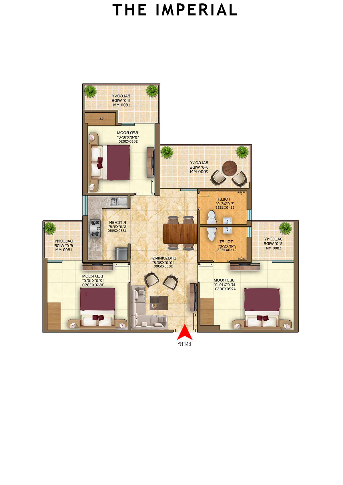 Skardi Greens Tower 1D Unit 6 (Type  DIAMOND- II) Floor Plan