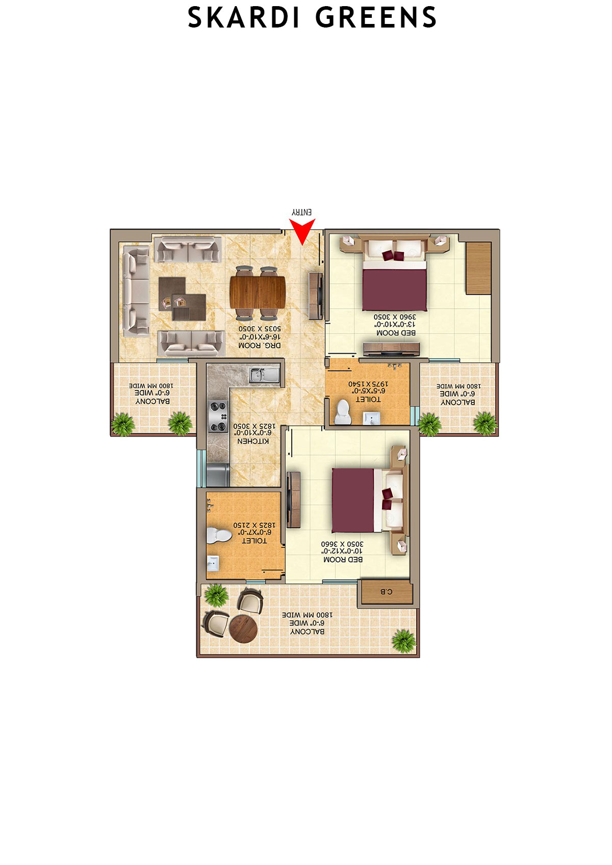 Skardi Greens Tower 2D Unit 11 (Type  GOLD) Floor Plan