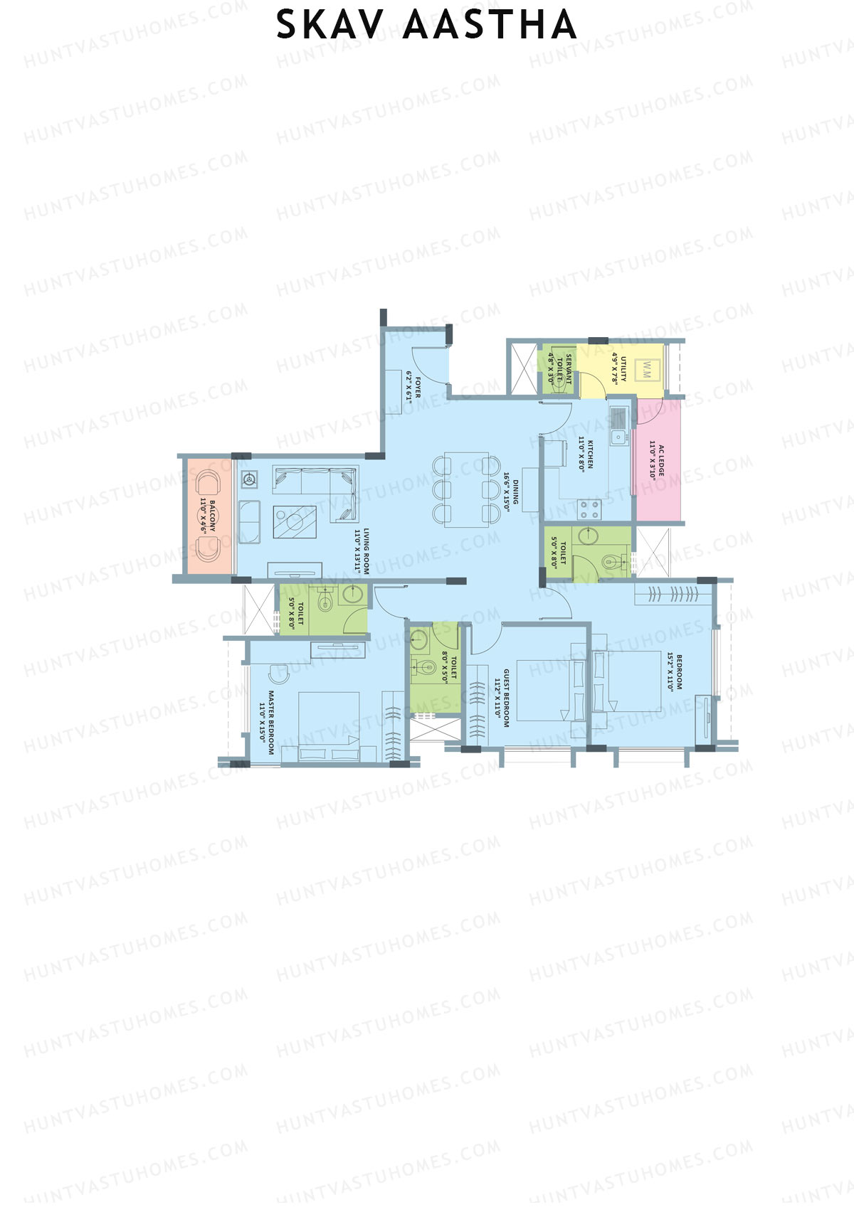 SKAV Aastha Block A Unit 3 (Type C) Floor Plan
