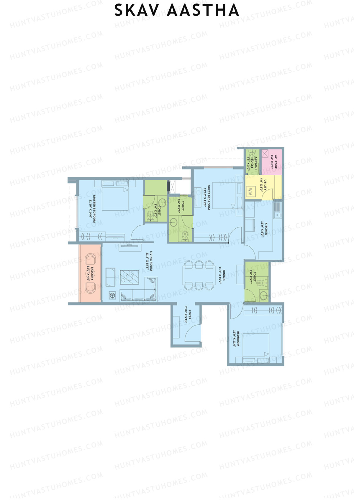 SKAV Aastha Block B Unit 3 (Type F) Floor Plan