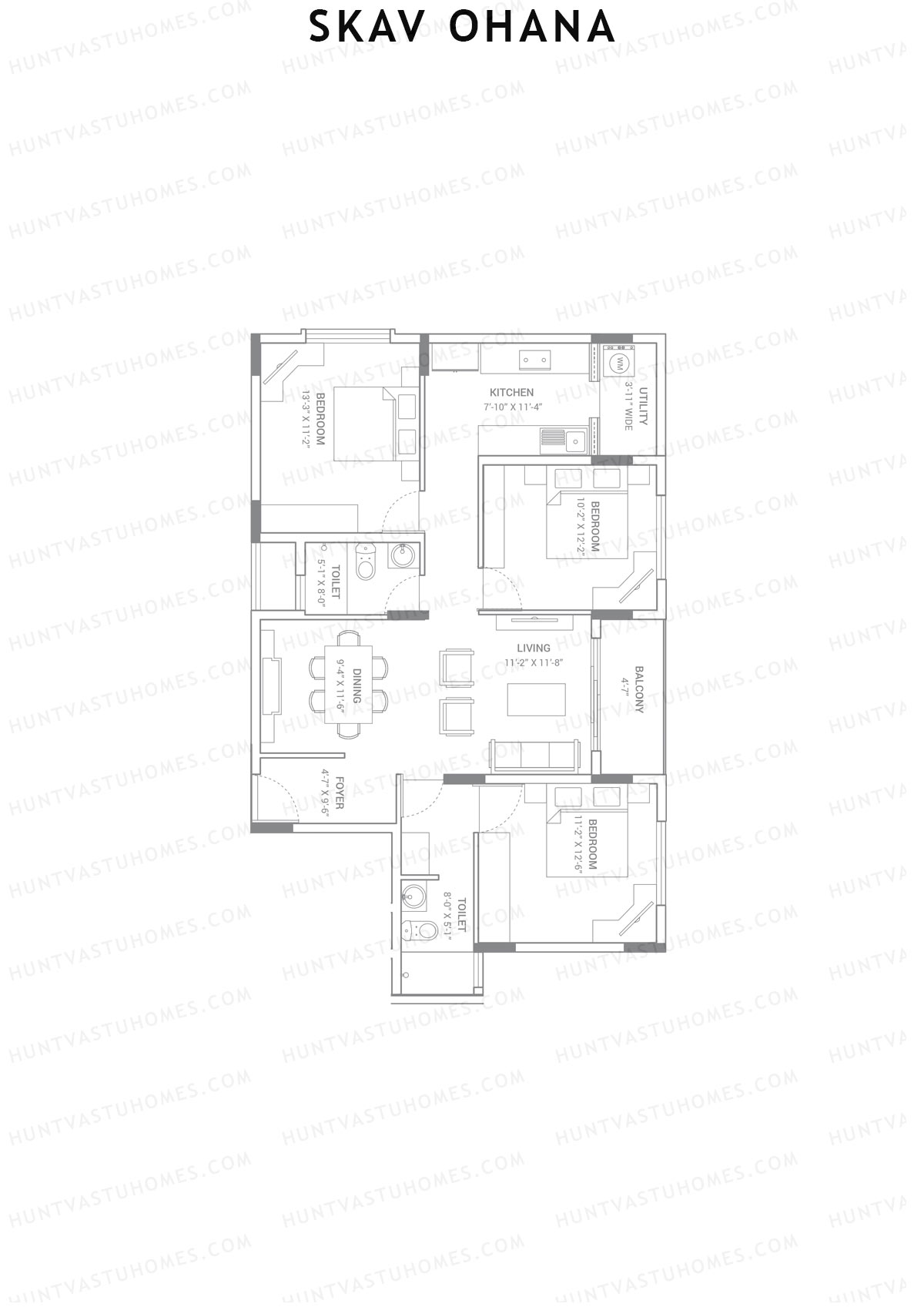 SKAV Ohana Block A Unit 1 (Type A) Floor Plan