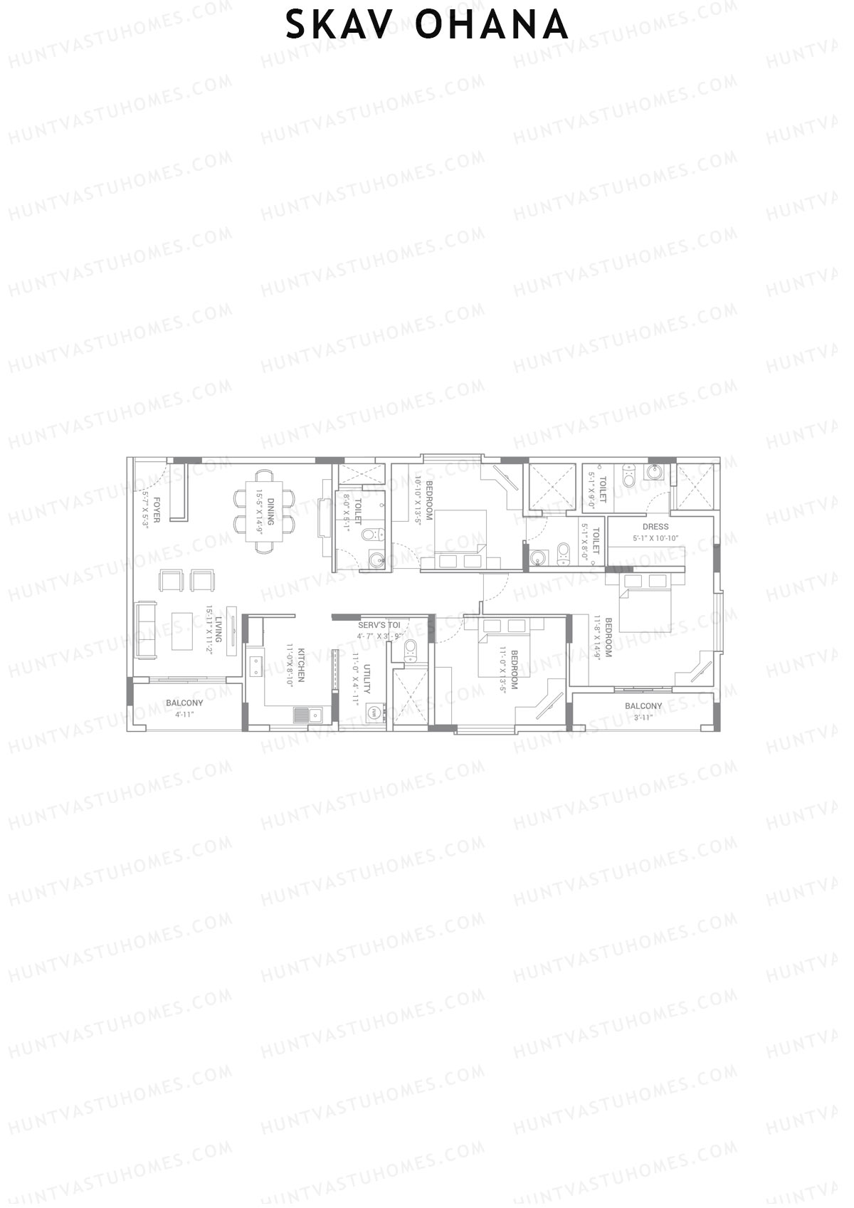 SKAV Ohana Block A Unit 2 (Type A) Floor Plan
