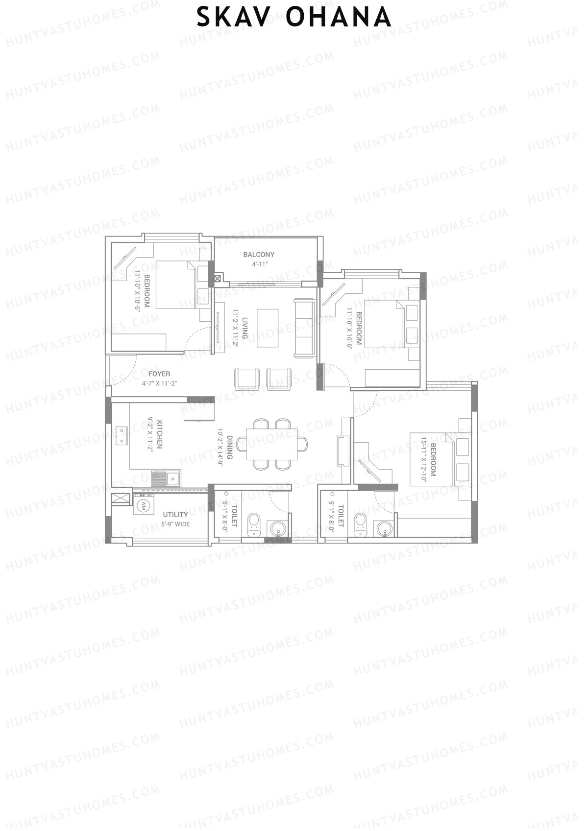 SKAV Ohana Block B Unit 1 (Type B) Floor Plan