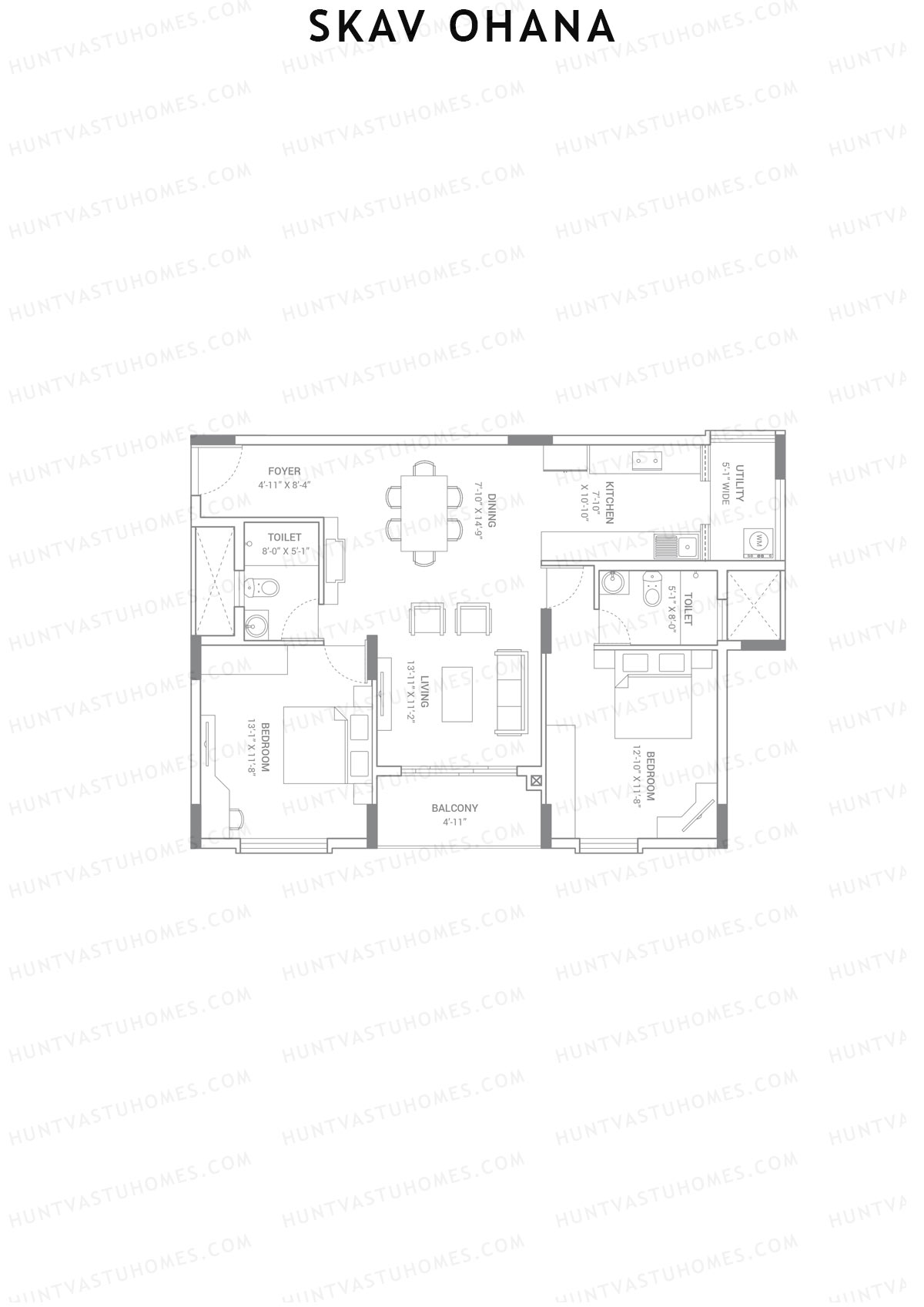 SKAV Ohana Block B Unit 2 (Type A) Floor Plan