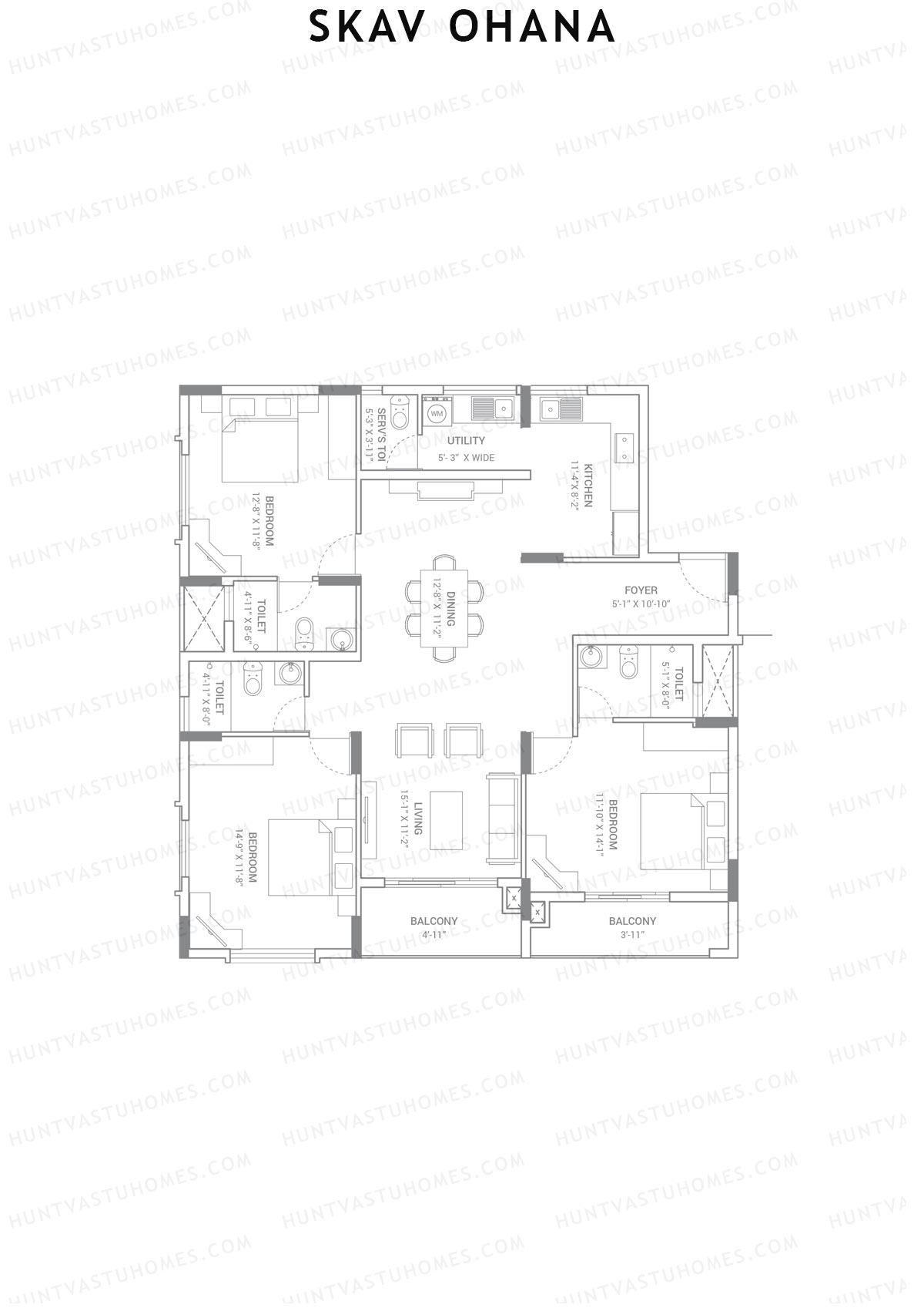 SKAV Ohana Block B Unit 3 (Type B) Floor Plan