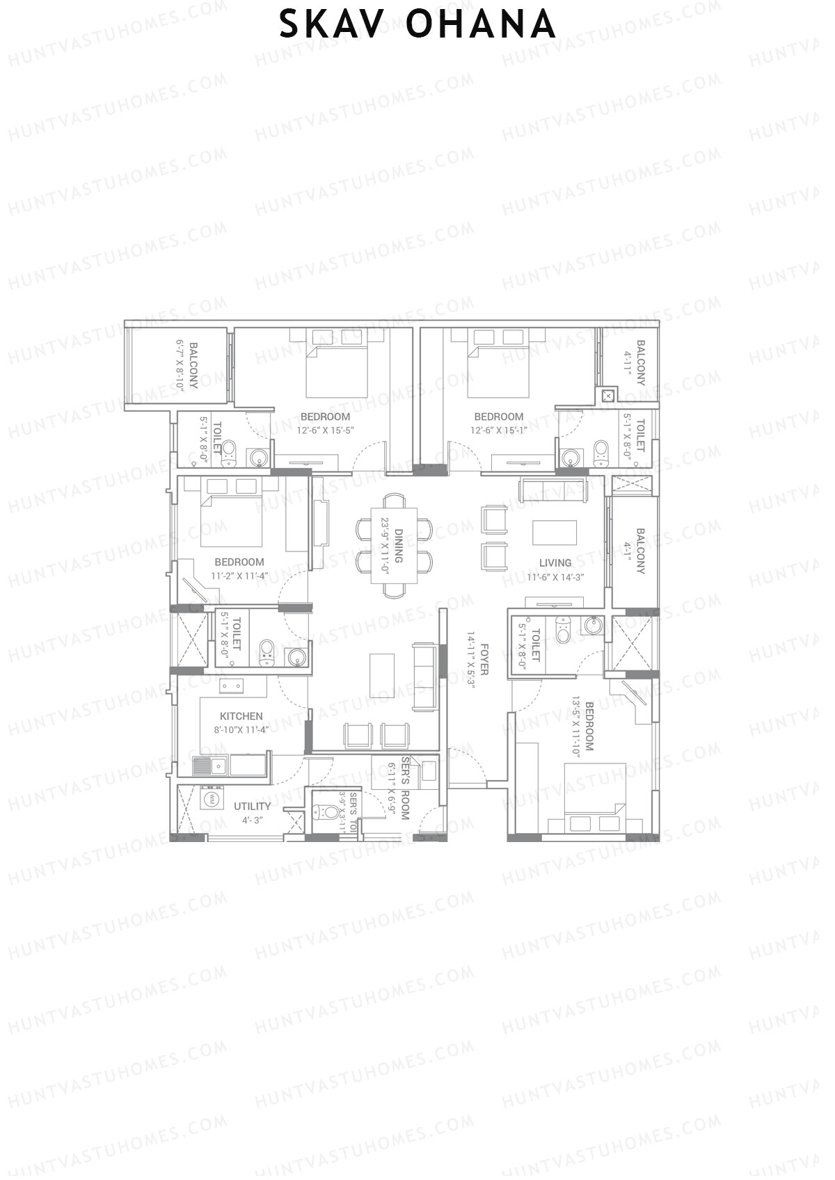 SKAV Ohana Block B Unit 5 (Type A) Floor Plan