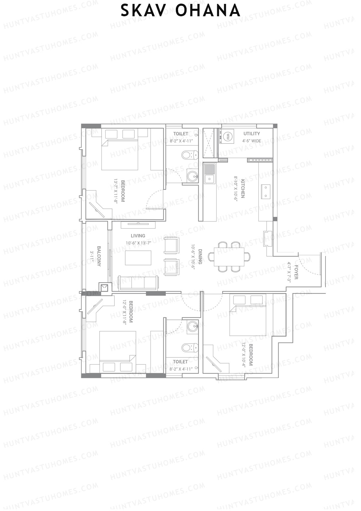 SKAV Ohana Block C Unit 3 (Type D) Floor Plan