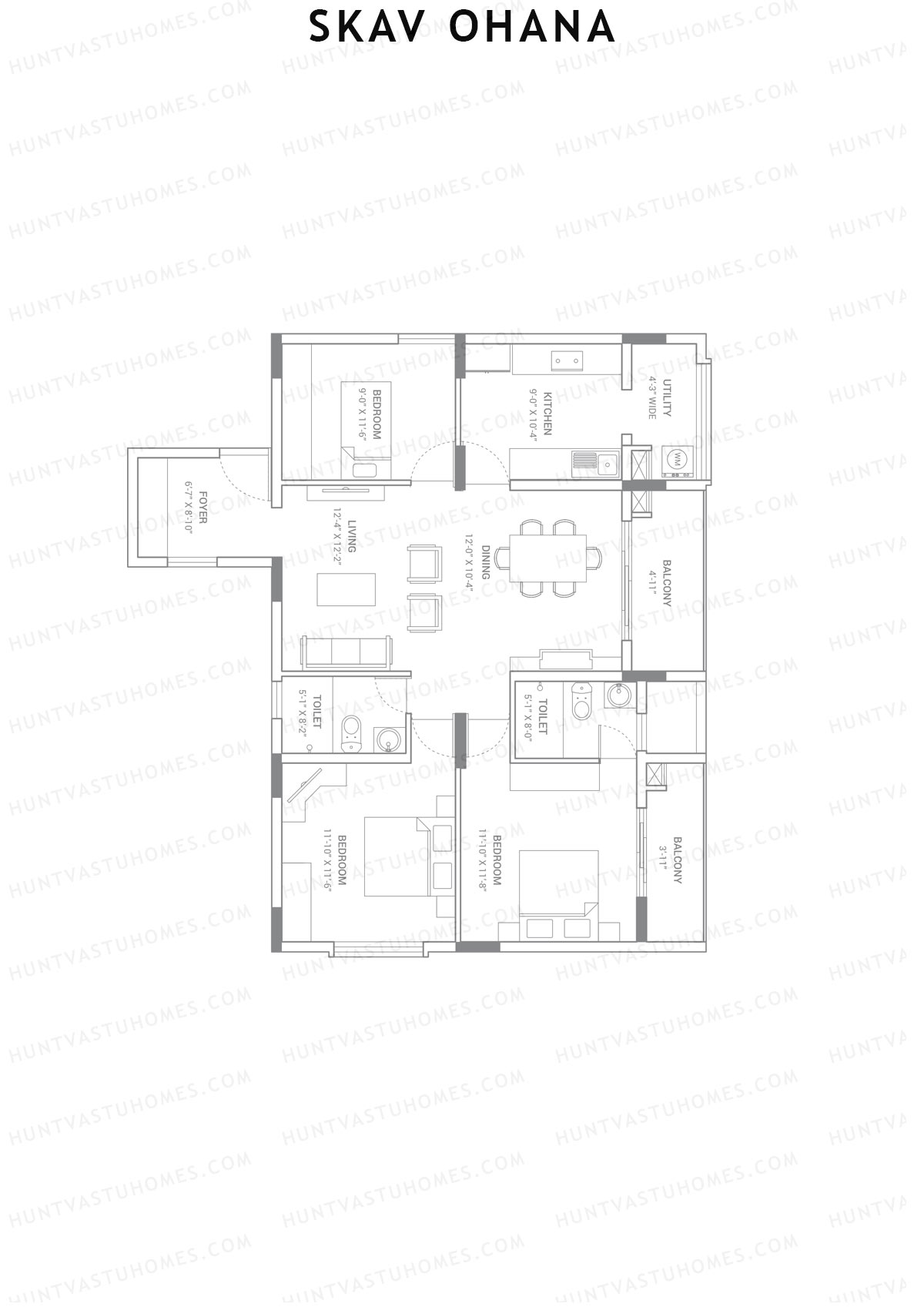 SKAV Ohana Block D Unit 2 (Type F) Floor Plan