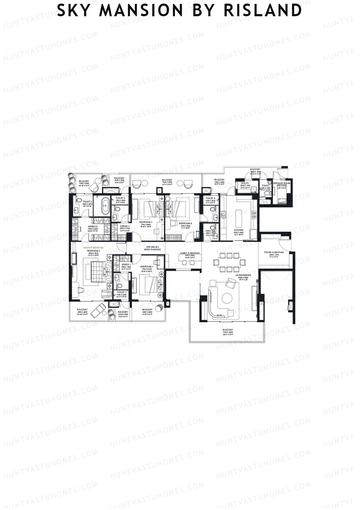 Sky Mansion By Risland Tower A Unit 1 (Type C) Floor Plan