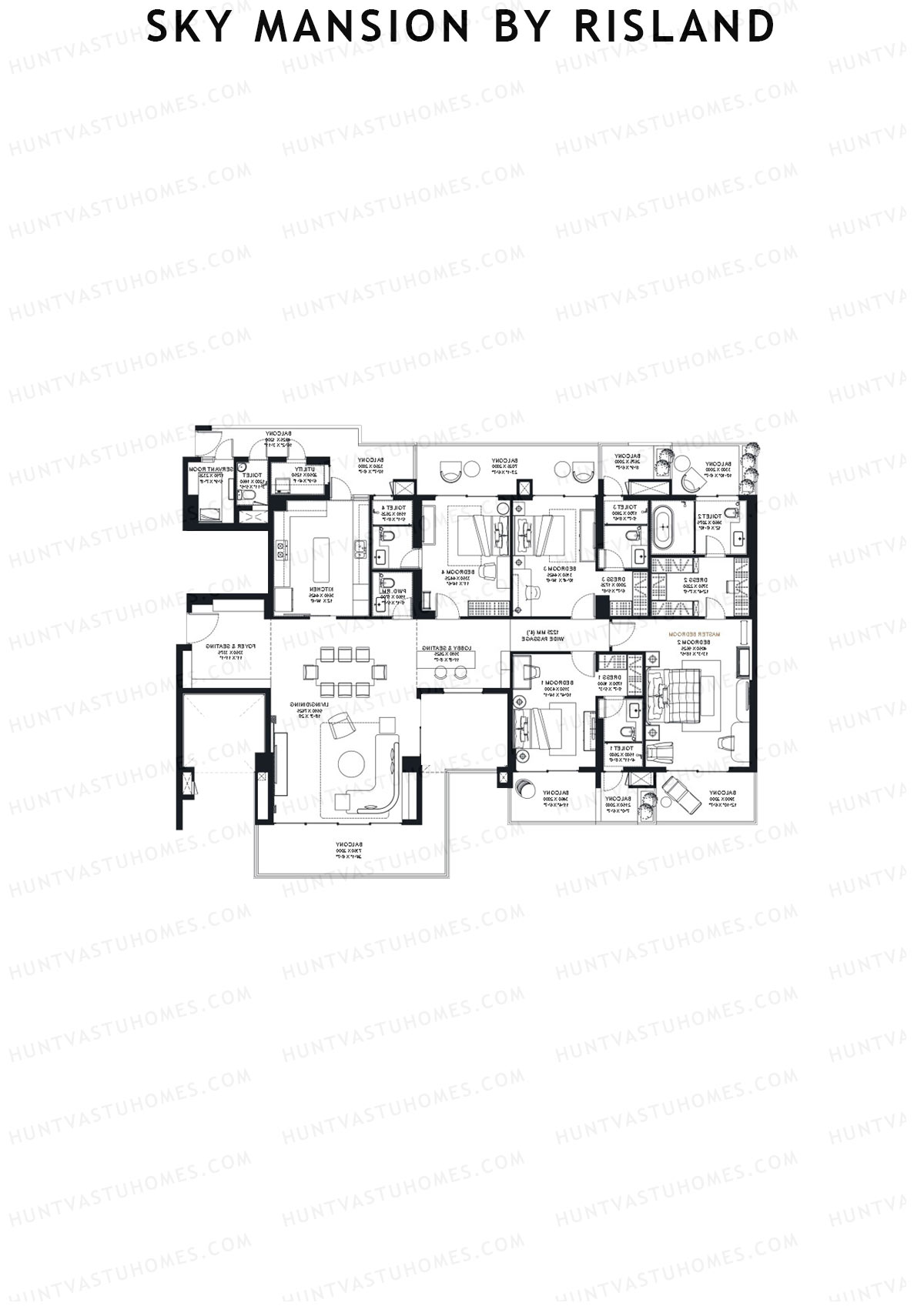 Sky Mansion By Risland Tower A Unit 2 (Type C) Floor Plan