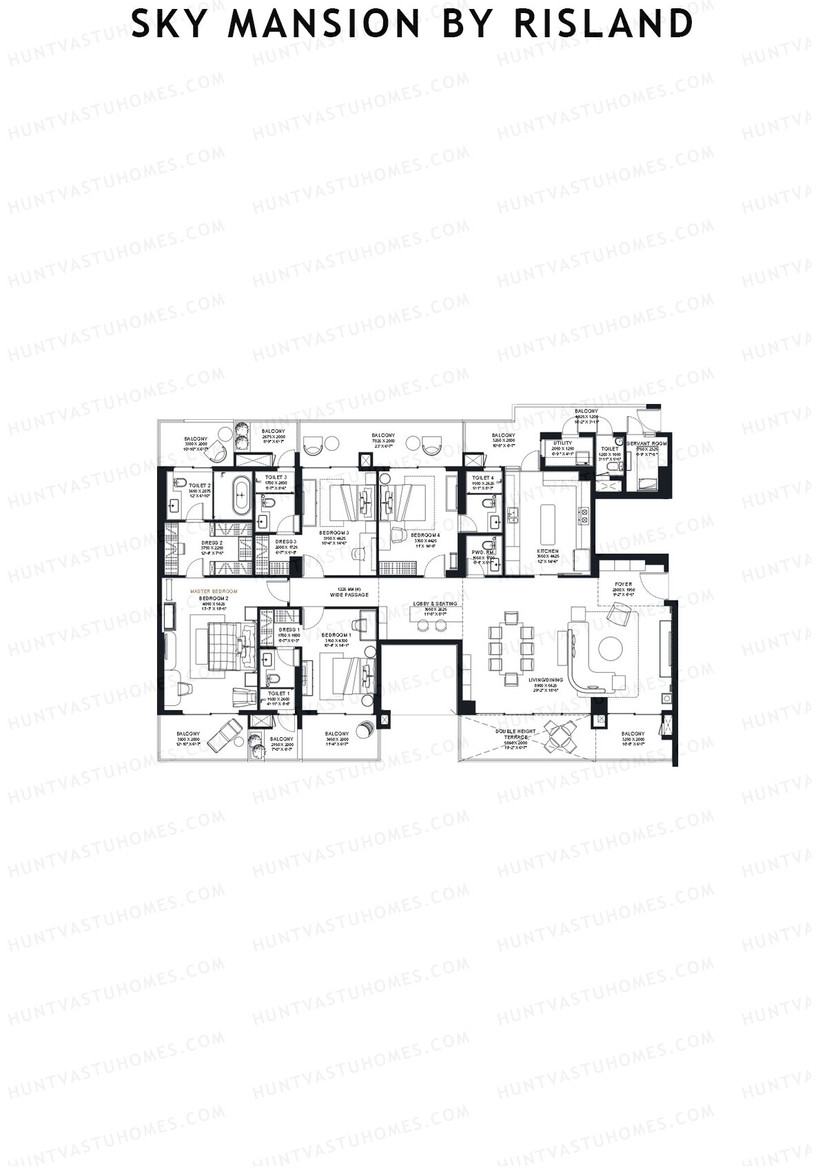 Sky Mansion By Risland Tower A Unit A1 (Type A) Floor Plan