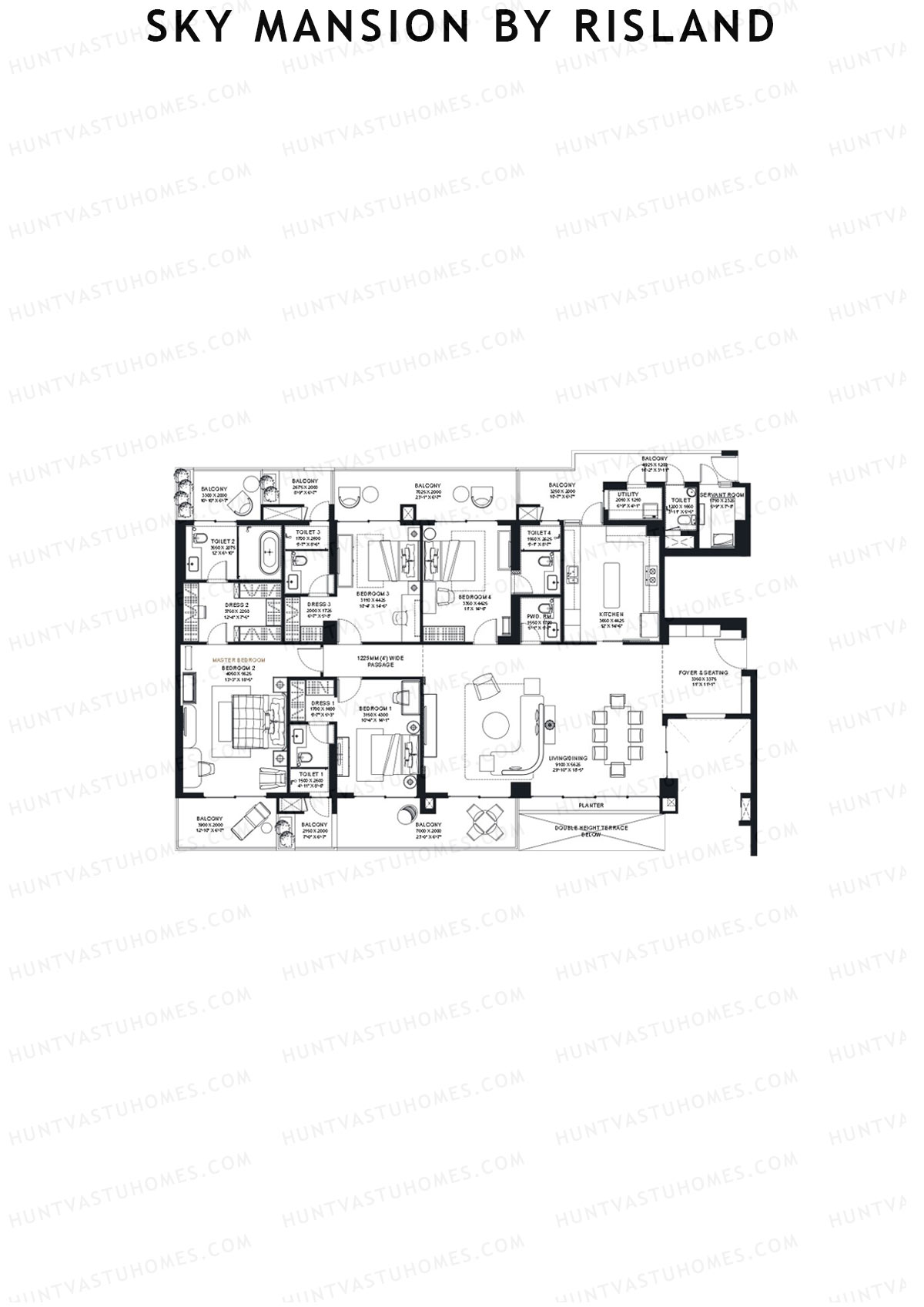 Sky Mansion By Risland Tower A Unit B1 (Type B) Floor Plan