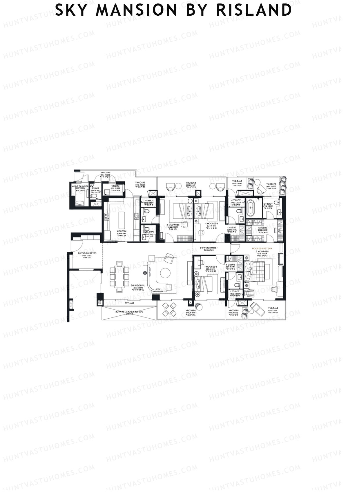 Sky Mansion By Risland Tower A Unit B2 (Type B) Floor Plan