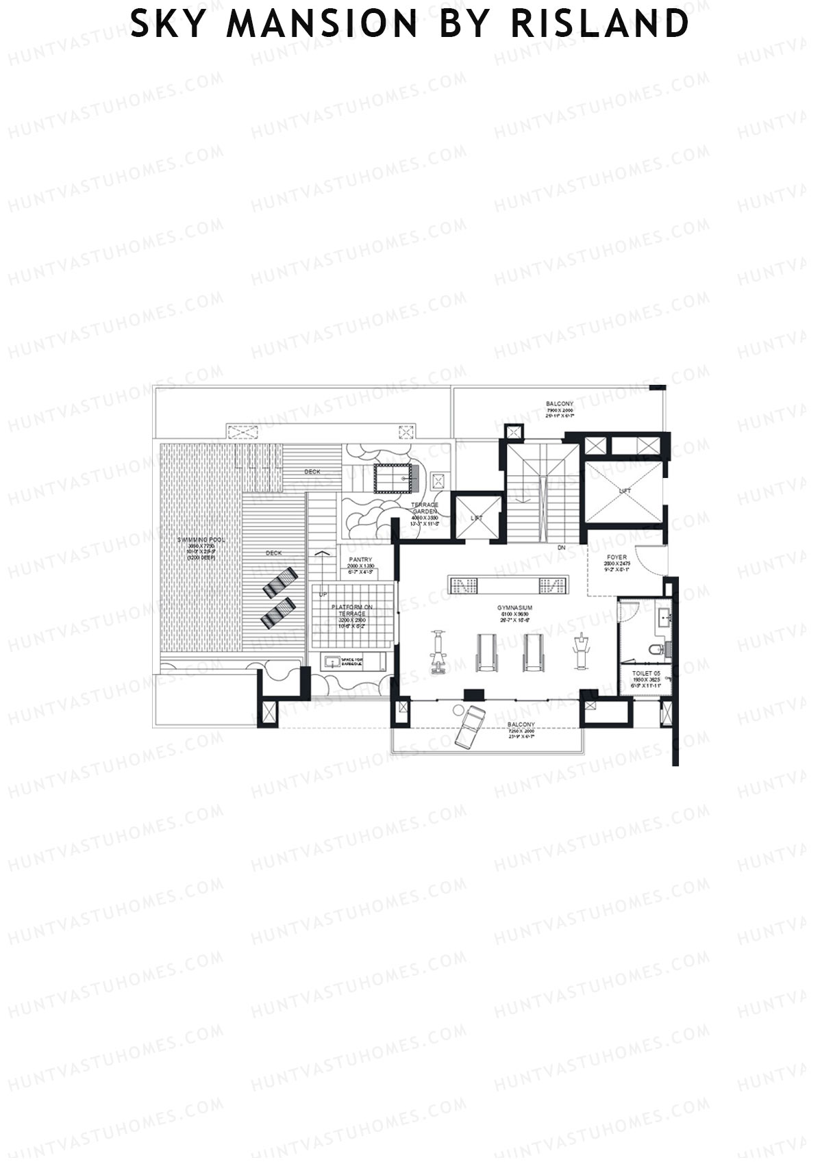 Sky Mansion By Risland Tower B Unit B1 (Penthouse) Floor Plan