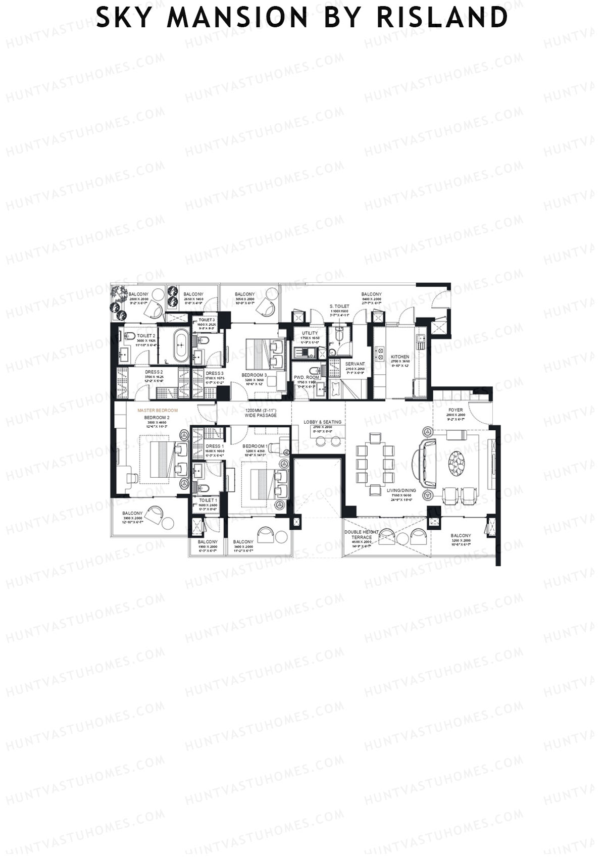 Sky Mansion By Risland Tower C Unit A1 (Type A) Floor Plan