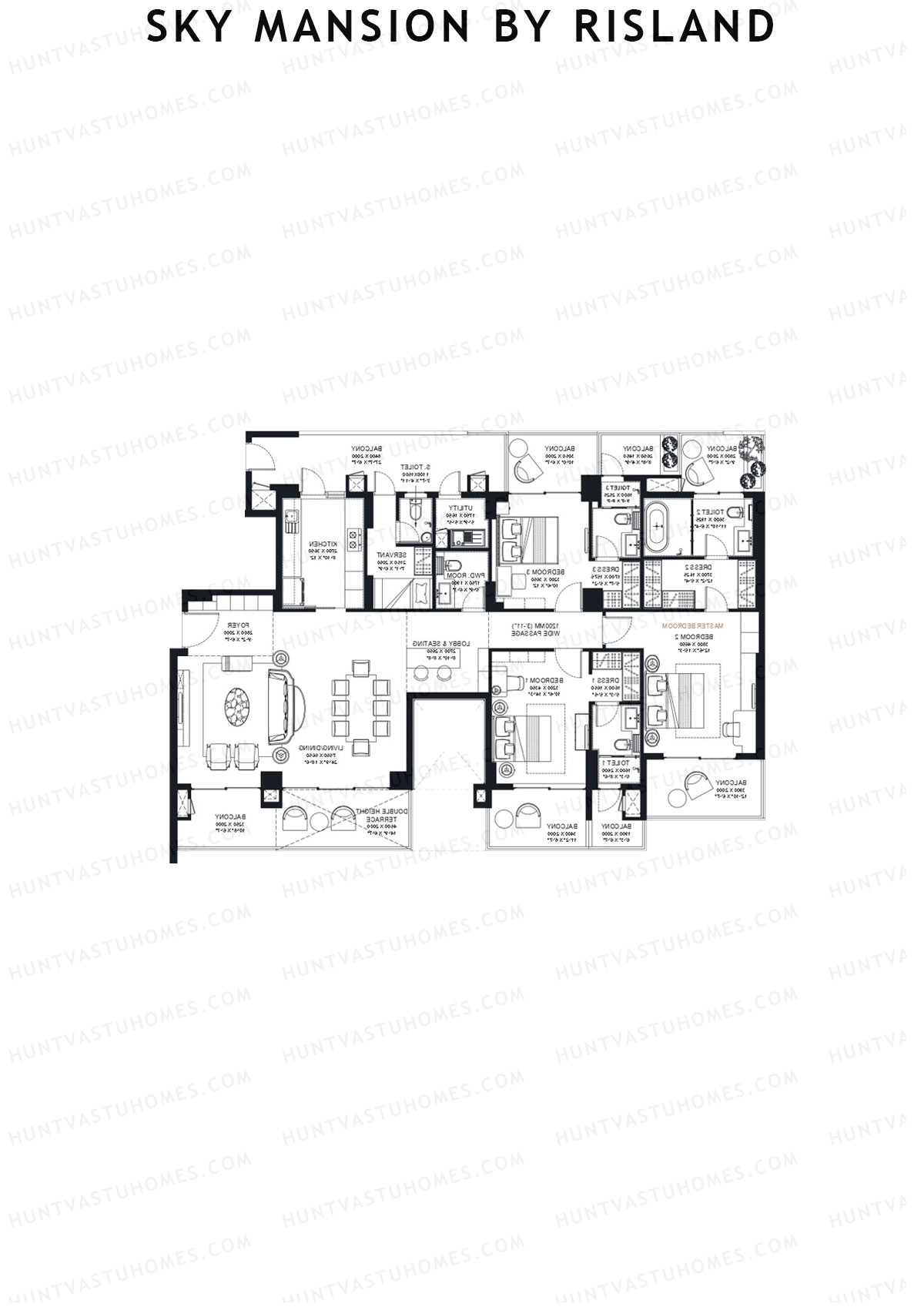 Sky Mansion By Risland Tower C Unit A2 (Type A) Floor Plan