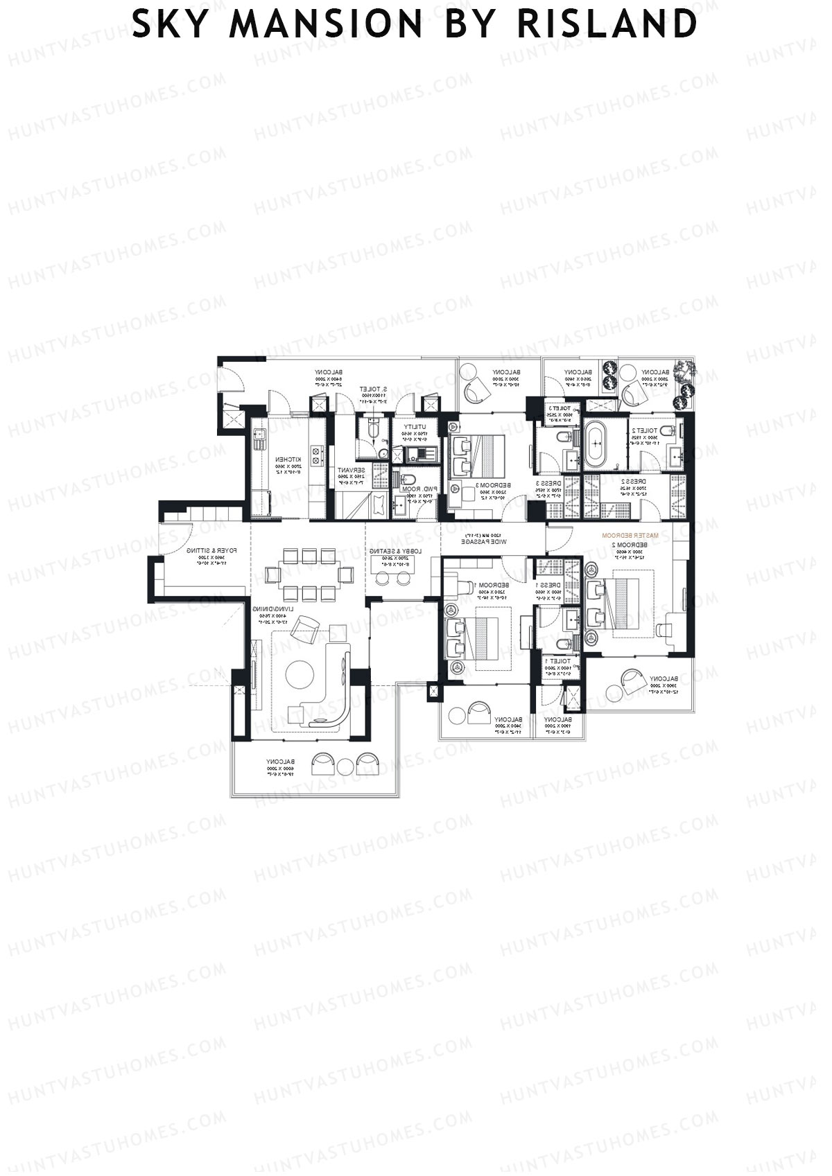 Sky Mansion By Risland Tower C Unit C2 (Type C) Floor Plan