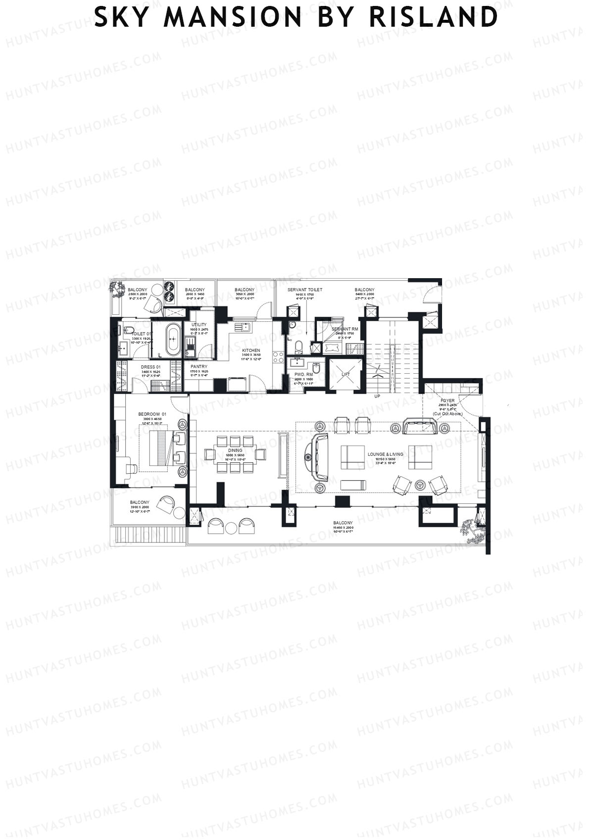 Sky Mansion By Risland Tower C Unit C1 (Penthouse) Floor Plan