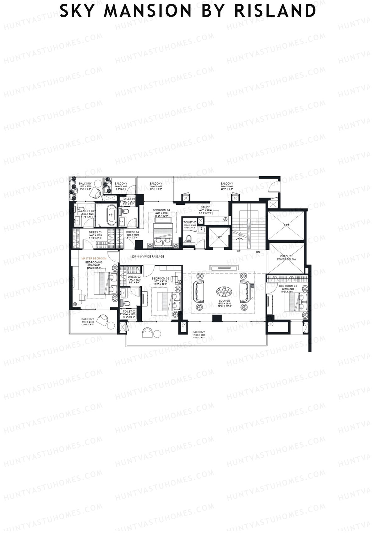 Sky Mansion By Risland Tower C Unit C1 (Penthouse) Floor Plan