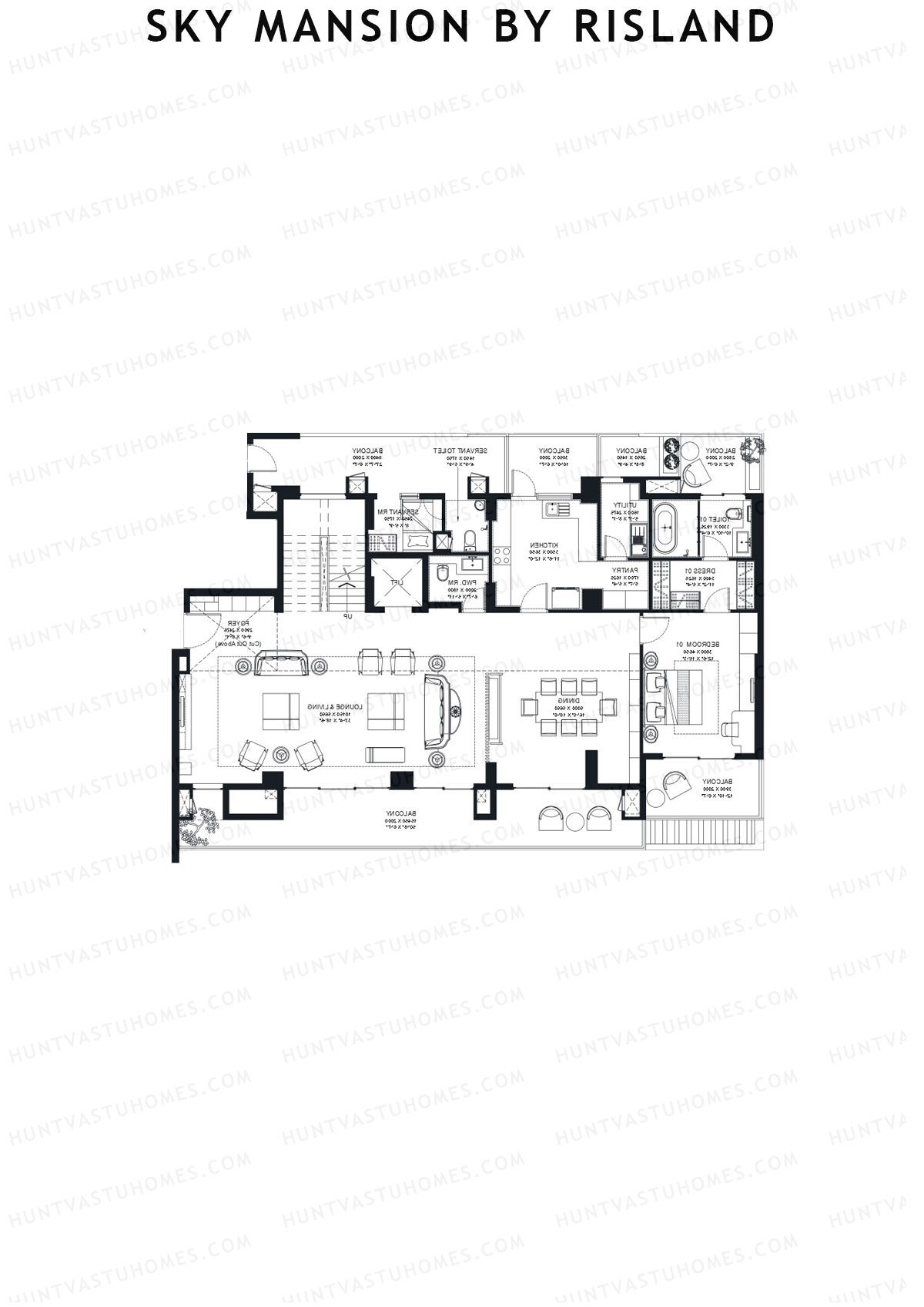 Sky Mansion By Risland Tower C Unit C2 (Penthouse) Floor Plan