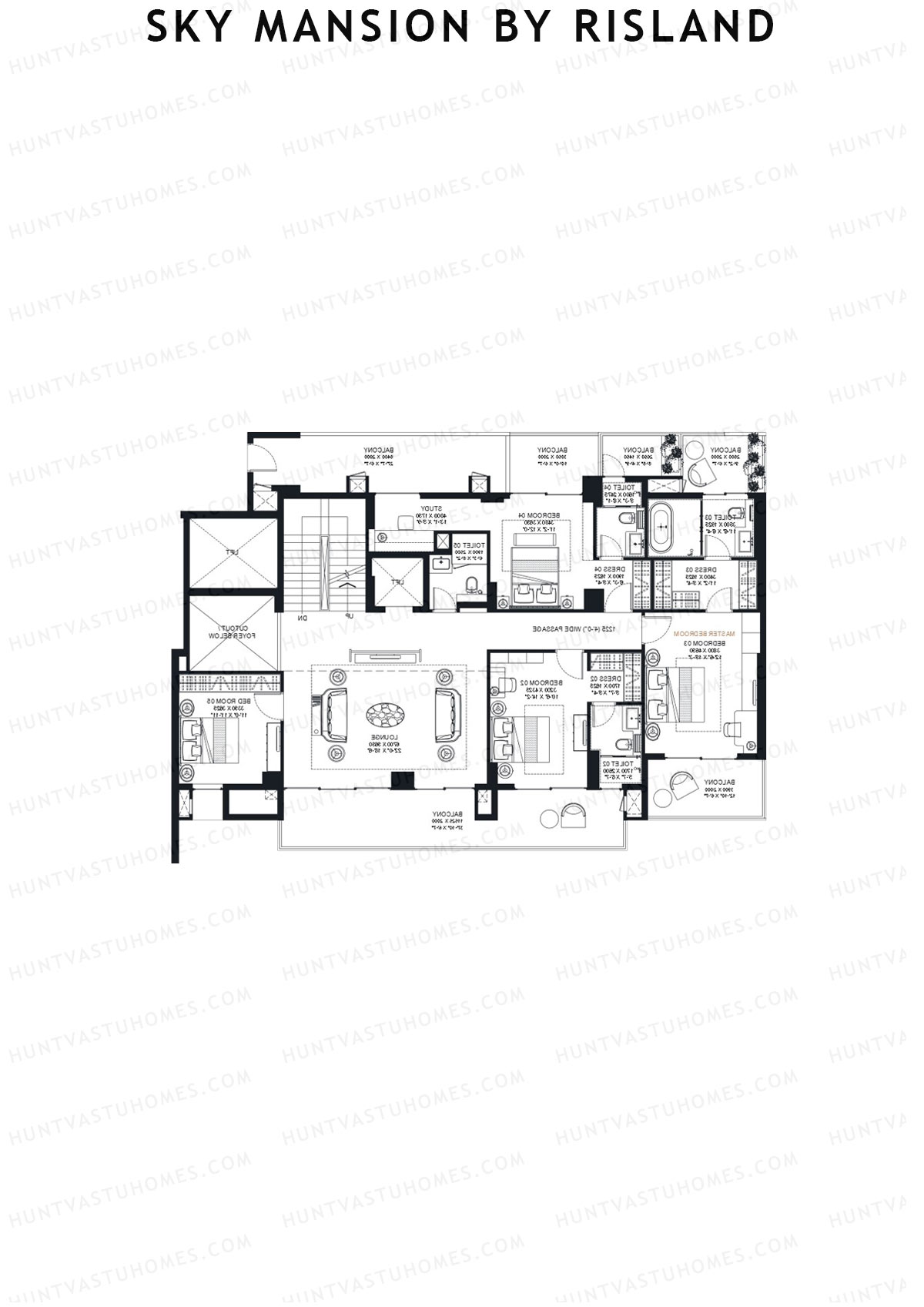 Sky Mansion By Risland Tower C Unit C2 (Penthouse) Floor Plan